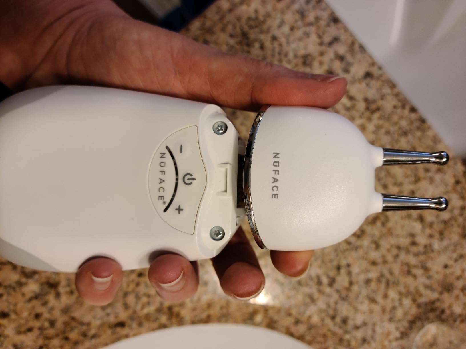 NuFACE Trinity+ Microcurrent Facial Device Kit - FDA Cleared Face Sculpting & Neck Tightening Device to Contour Cheeks & Brows + Microcurrent Gel Activator & Silk Creme customer photo 2