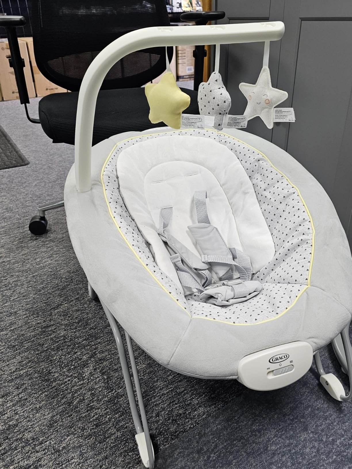 Graco Sway2Me Portable Baby Swing and Bouncer Seat with Music, Sounds, and Adjustable Settings, Watson Collection customer photo 1