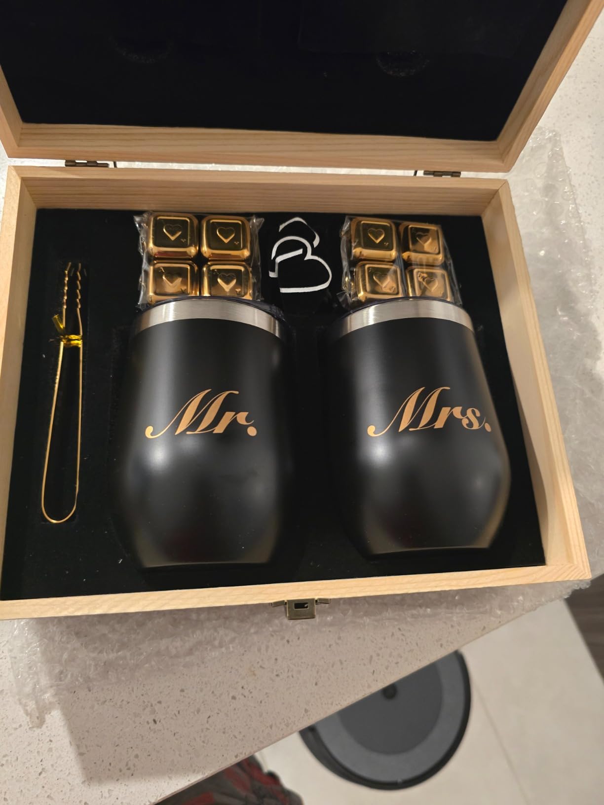 Unique Engagement for Couples - Engagement Wine Tumbler Gift Set - 'To The Beautiful Couple', Bridal Shower Set for Her - Wedding Set for Couple - Mr and Mrs Tumbler Set customer photo 1