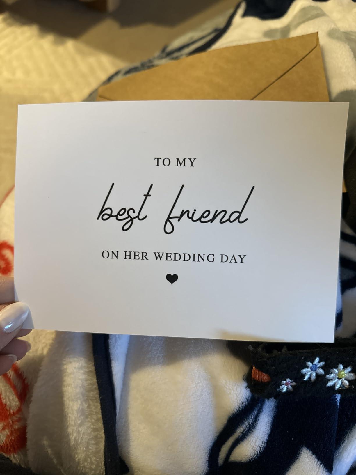 To My Best Friend On Her Wedding Day Card - Best Friend Wedding Card - Gift For Bride - Maid Of Honor - Best Friend - Bestie - Bridal Party, 5 x 7 inches customer photo 2