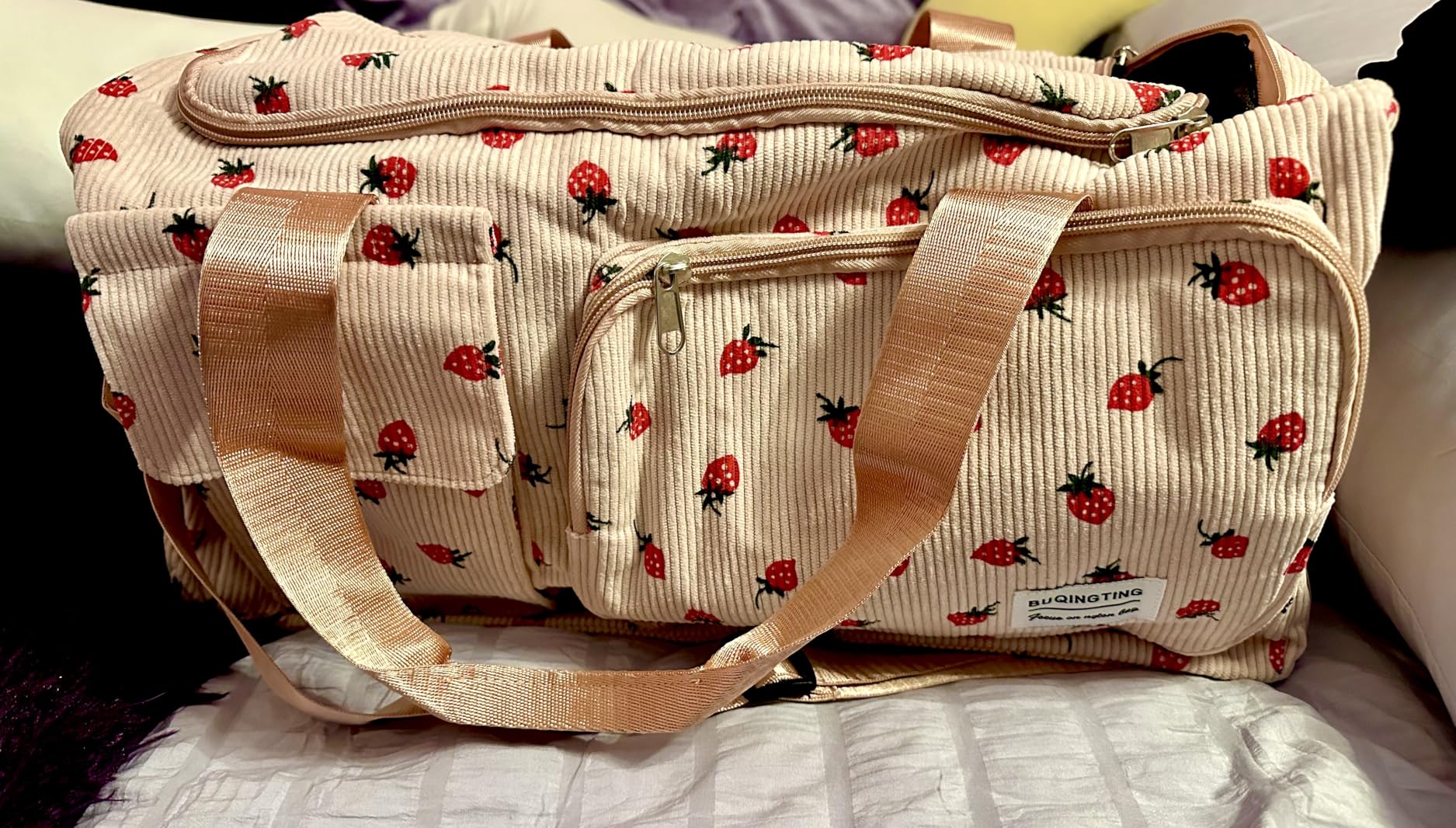 Small Gym Bag for Women, Travel Duffle Bag Carry On Weekender Bag with Shoe Compartment customer photo 2