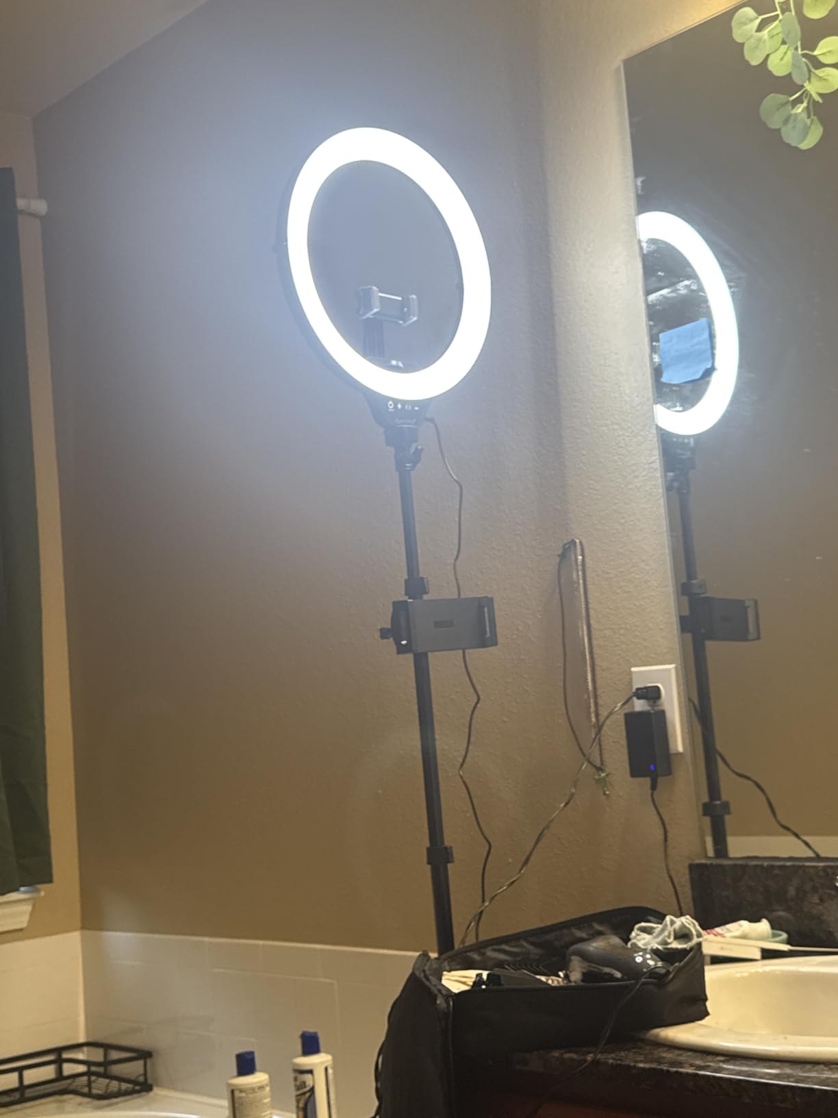 Aureday 14'' Selfie Ring Light with 62'' Tripod Stand and Phone Holder, Dimmable LED Phone Ringlight for Makeup/Video Recording/Photography, Circle Lighting for All Cell Phones & Lightweight Cameras customer photo 2