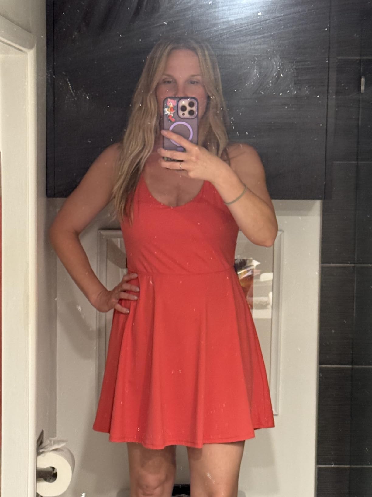 JAFINSY Womens Workout Tennis Dress with Built in Shorts and Bra Athletic Golf Activewear for Exercise customer photo 2