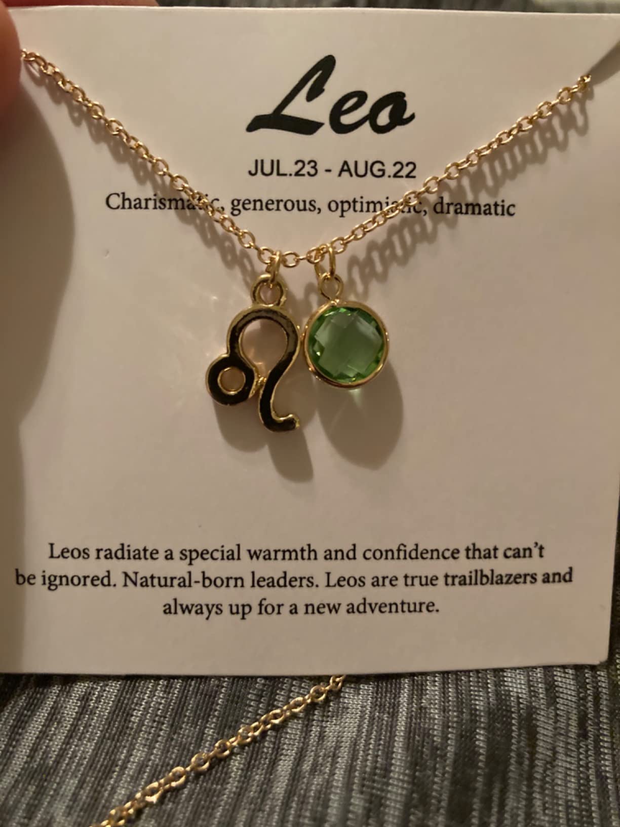 14k Gold Plated Zodiac Birthstone Crystal Pendant Necklace, Horoscope Sign Charm Necklace for Women Birthday Gift customer photo 1