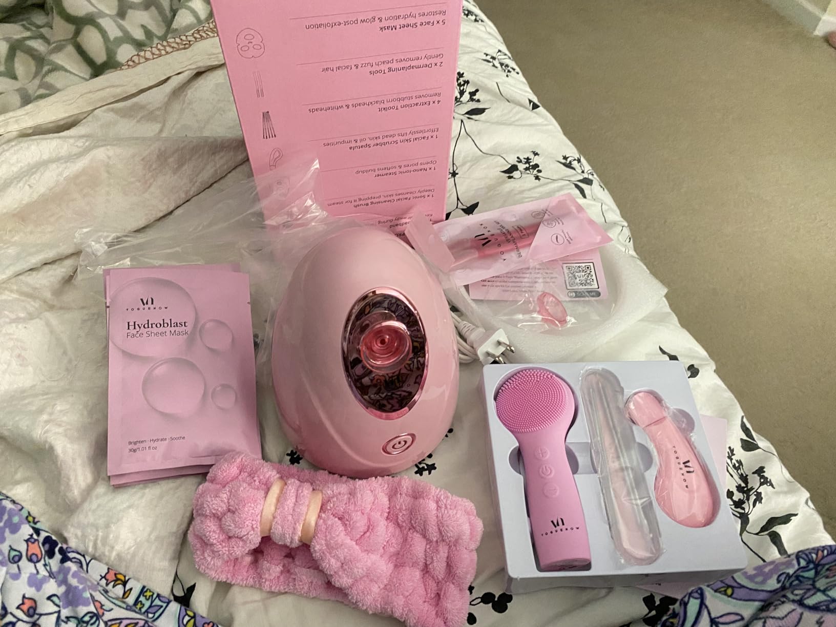 Facial Steamer Spa Kit with Complimentary 17 Skin Care Tools | Face Steamer for Facial Deep Cleaning with Towel Warmer & Humidifier Mode| Self Care Spa Gifts for Women customer photo 1