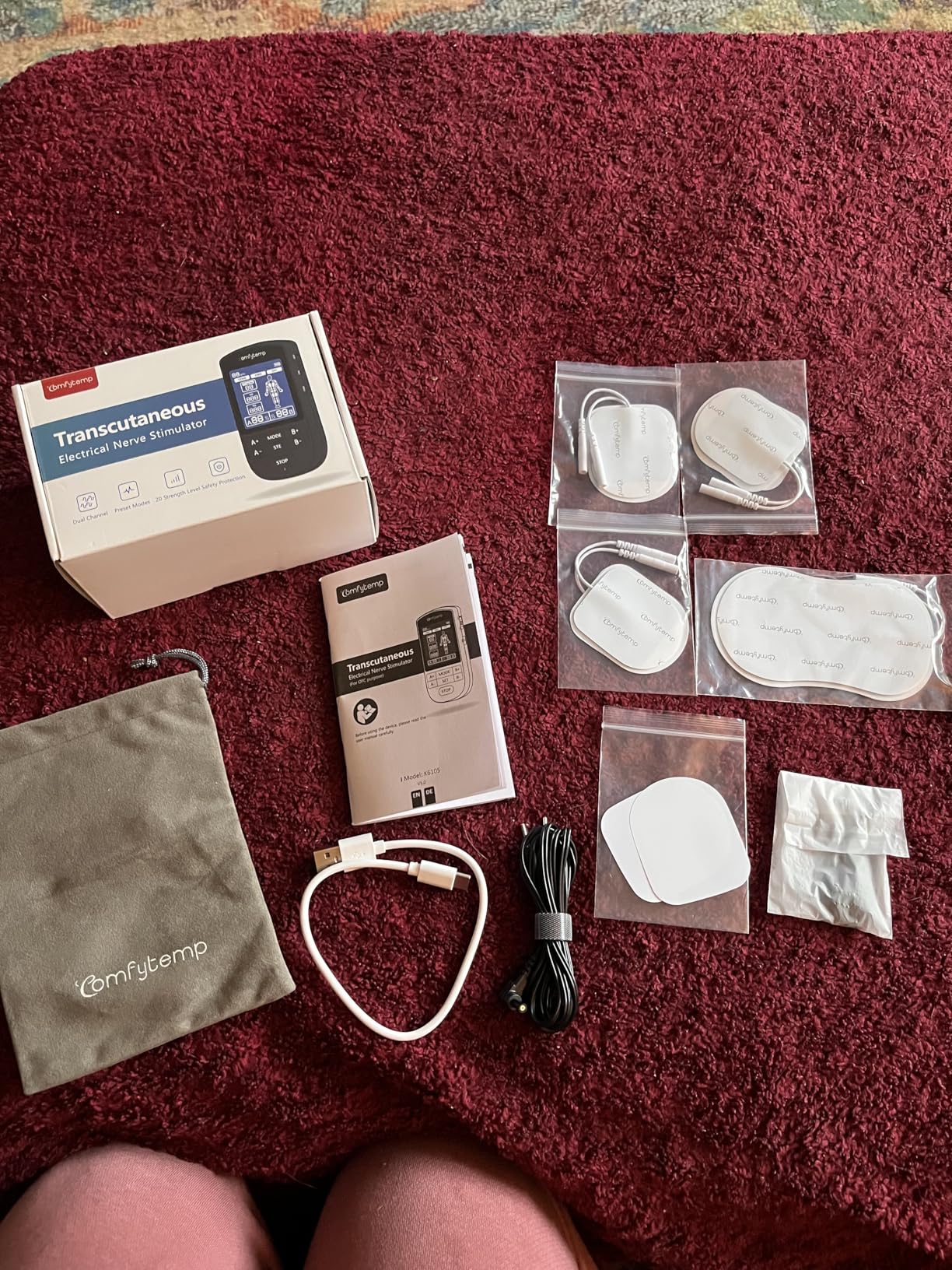 Comfytemp TENS Unit Muscle Stimulator for Pain Relief, FSA Eligible TENS Machine - 24 Modes & DIY, HSA Dual Channel EMS Unit for Back Neck Shoulder Electronic Pulse Massager, Fathers Day Gift, 10 Pads customer photo 1