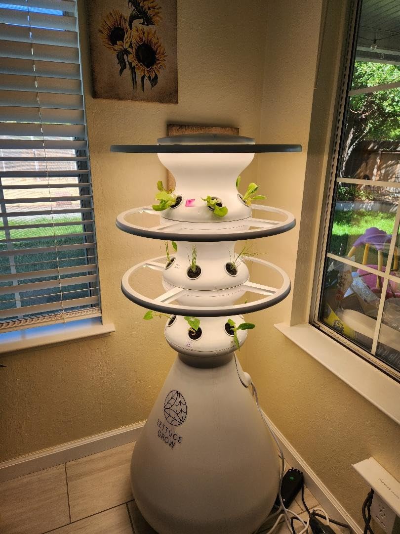 Lettuce Grow Farmstand Medium Starter Kit with Glow Rings + 24 Seedling Credits | 4 ft 10 in Vertical Hydroponic Garden Tower customer photo 2