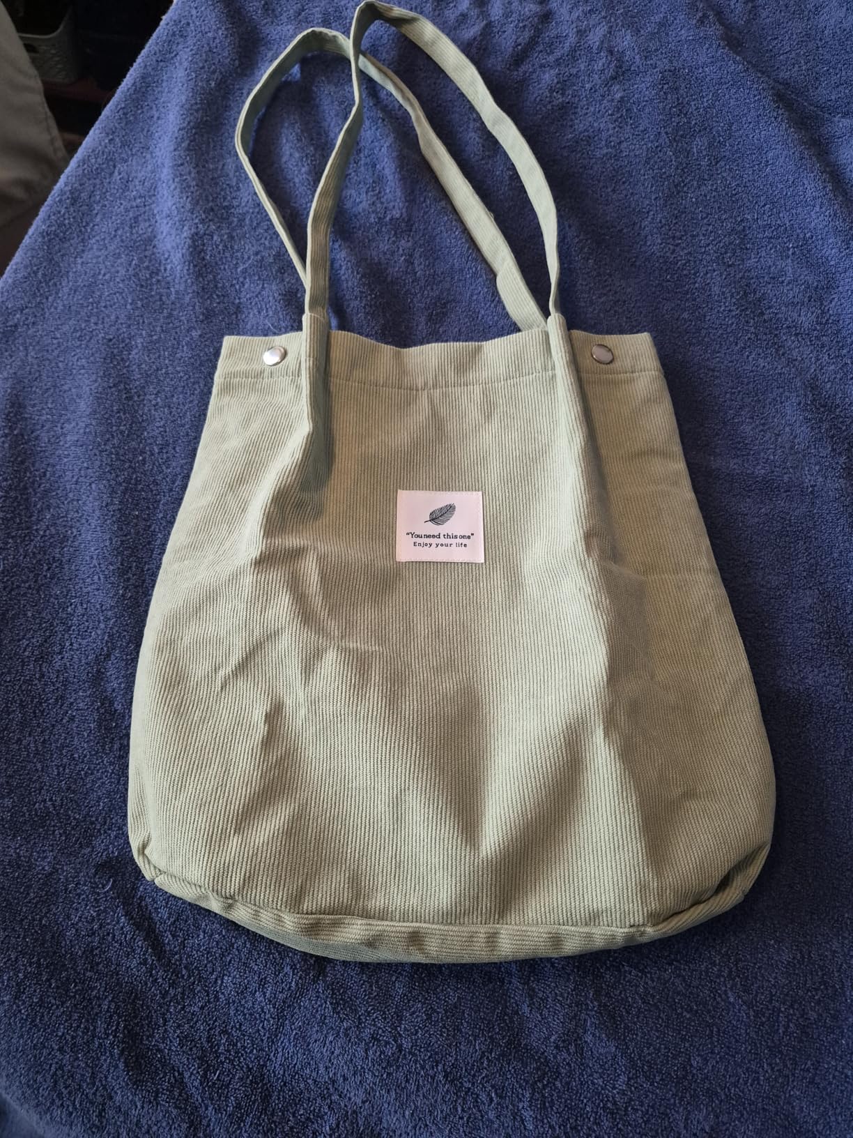 Corduroy Tote Bag Cute Tote Bags for Women Shoulder Bag with Inner Pocket for Work Beach Travel and Shopping Grocery customer photo 2