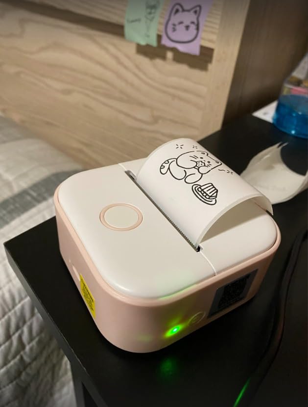 Memoking Mini Sticker Printer - T02 Mini Thermal Printer Portable Pocket Label Maker Bluetooth Photo Print Pods Inkless Sticker Maker for Kids, Smart AI APP, for Student Study Note, Journal, DIY, Gift customer photo 2