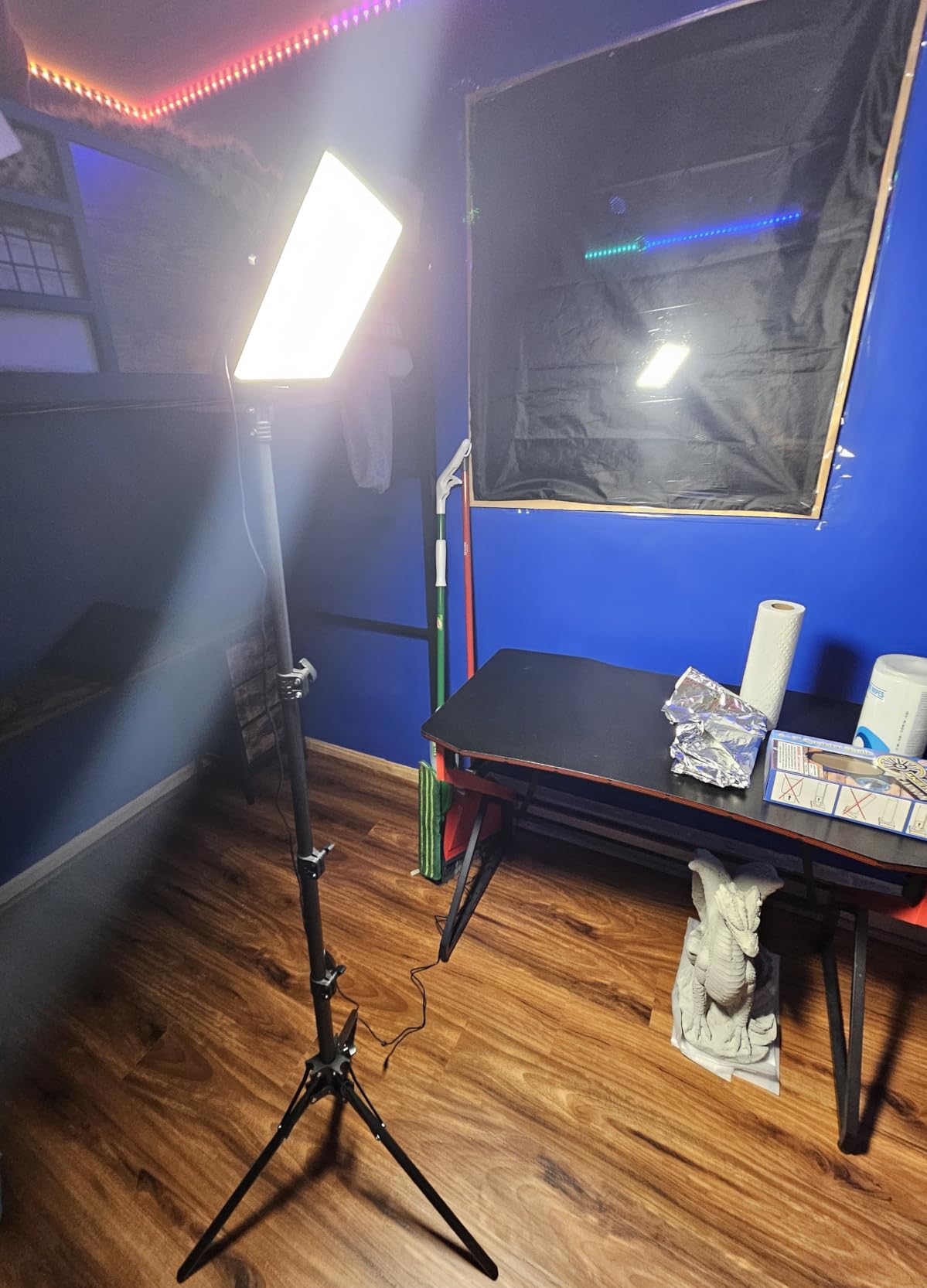 2-Pack LED Video Light Kit, NiceVeedi Studio Light, 2800-6500K Dimmable Photography Lighting Kit with Tripod Stand and Phone Holder, 73 inch Stream Light for Video Recording, Game Streaming, YouTube customer photo 1