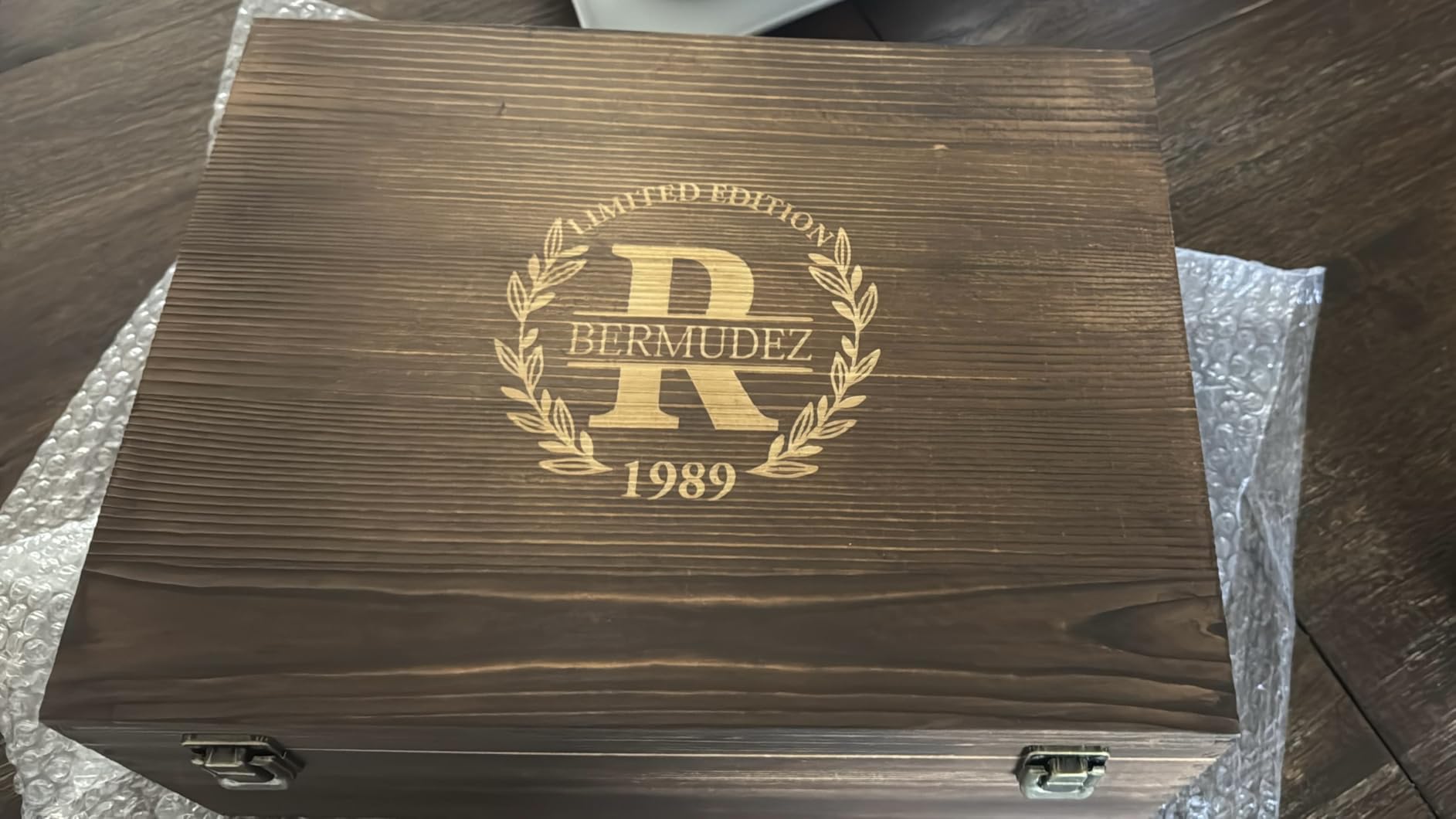 Personalized Whiskey Decanter and Stones Set - Customized Gift for Him - Men, Dad, Father - Engraved Twisted Decanter,2 Twisted Glasses, 2 XL Chilling Balls, Coasters, Tongs in Wooden Gift Box customer photo 1