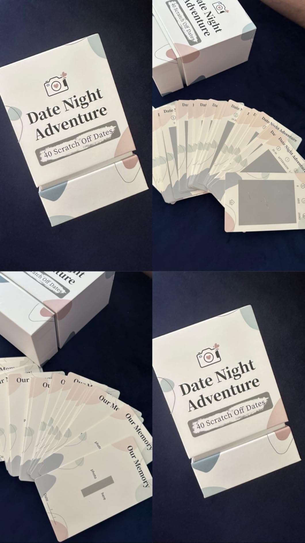 40 Fun Date Night Scratch Off Card Game Ideas, Couples Gifts for Wedding Anniversaries, Bridal Shower, Engagement, Romantic Valentines Day Gifts for Him, Her, Men, Boyfriend, Girlfriend, Husband, Wife customer photo 2