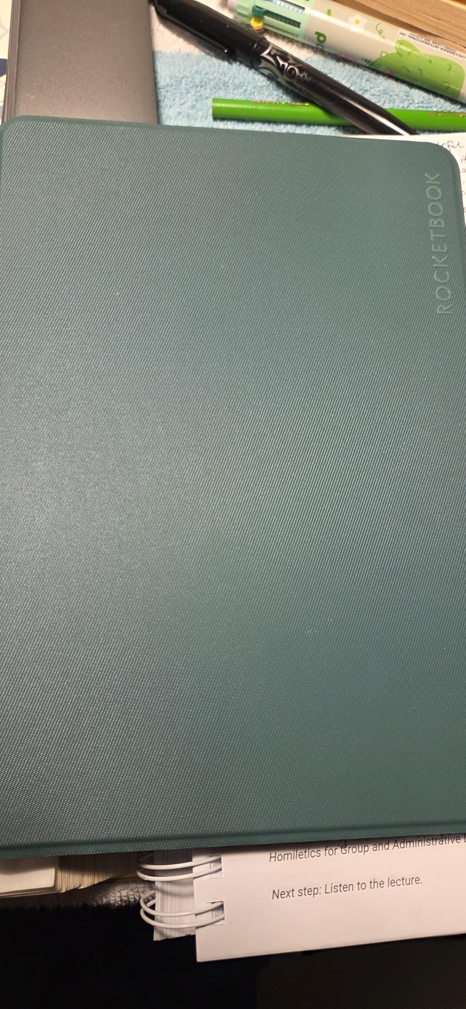 Pro Smart Reusable Notebook, Lined & Dotted Interchangeable Pages, For Work and Business Meetings, Executive 7x9, Green customer photo 1