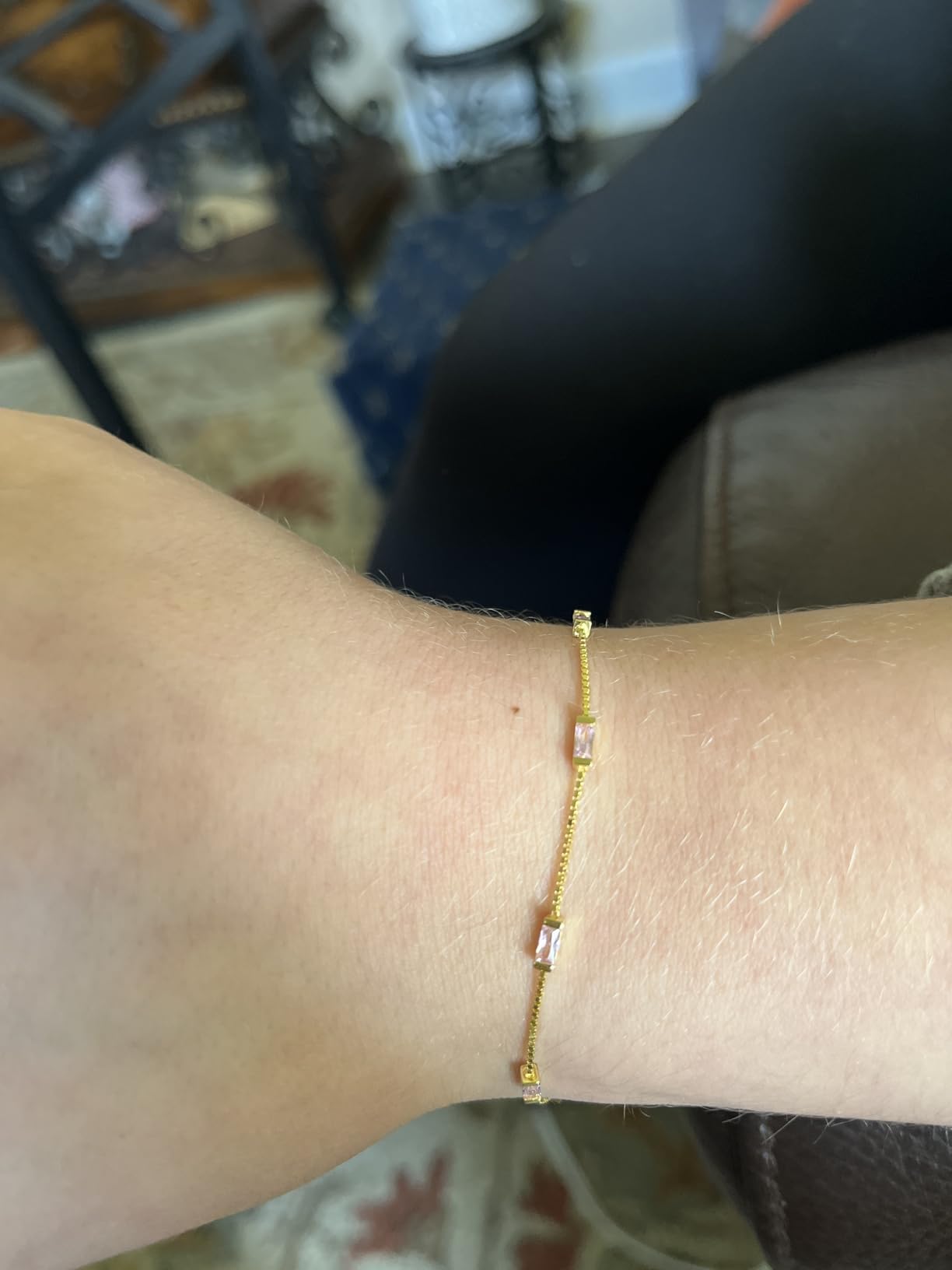 Birthstone Bracelets for Women, 925 Sterling Silver Dainty Simple Women Charm Link Bracelet, Birthday Anniversary Christmas Jewelry Gifts for Women Wife Mom Her customer photo 1