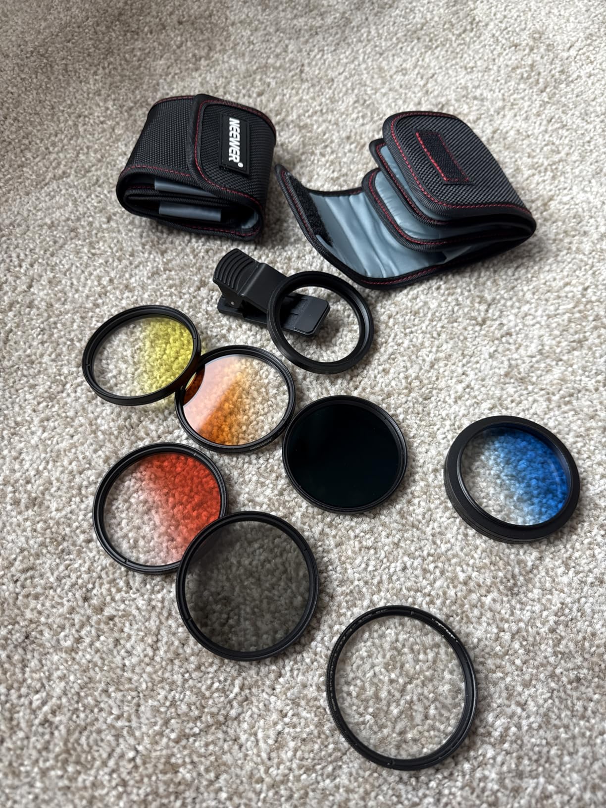 NEEWER 58mm Lens Filter Kit with Clip, CPL + ND32 + Starlight + 4 Graduated Colors, Compatible with iPhone 17 16 16e 15 14 Pro Max Canon Nikon Sony Camera customer photo 1