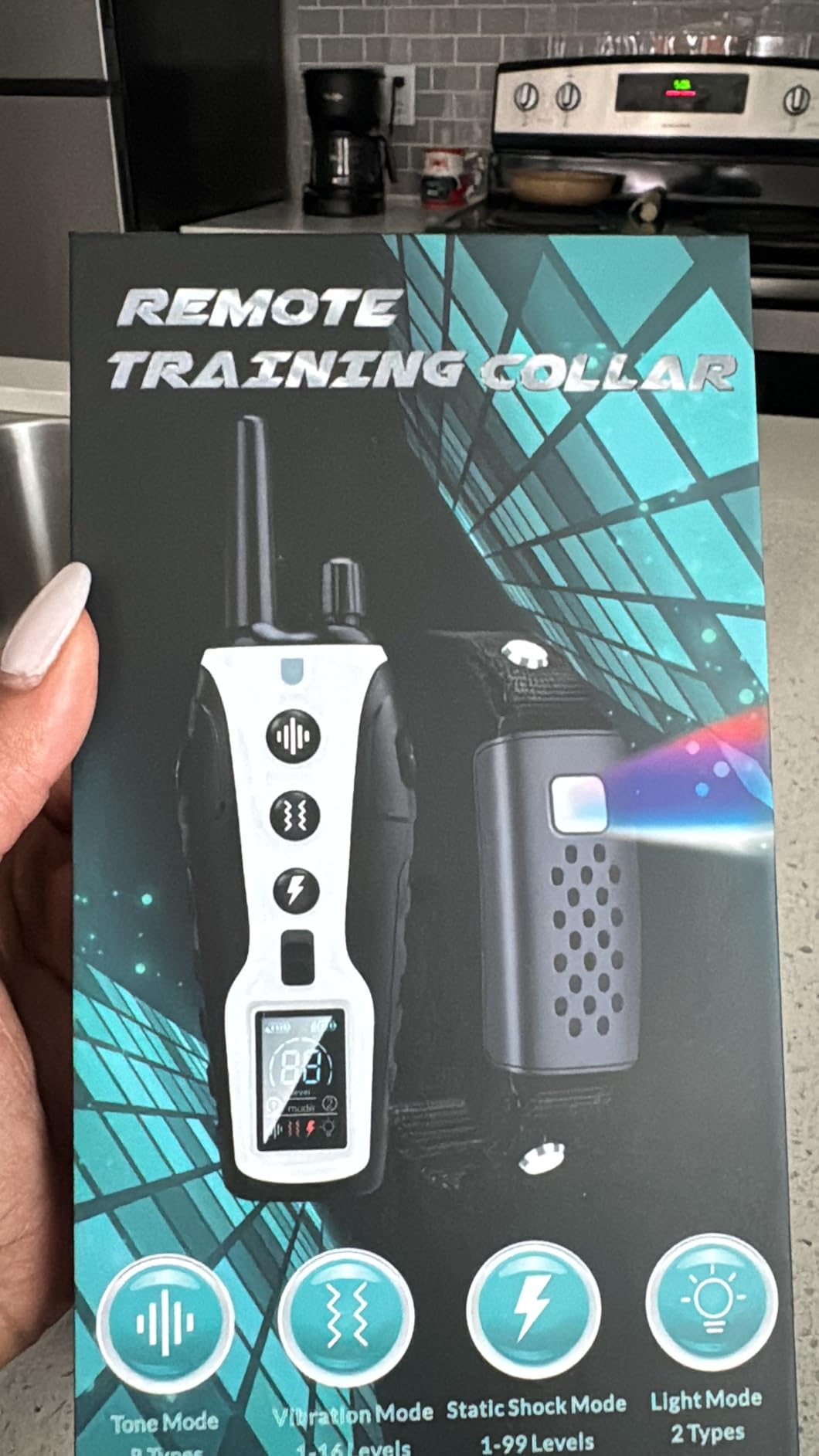 Shock Collar for Dogs - 4500FT Dog Training Collar with Remote, Waterproof e Collar with Flashlight, 4 Training Modes, Keypad Lock, Rechargeable Dog Shock Collar for Small Medium Large Dogs customer photo 1