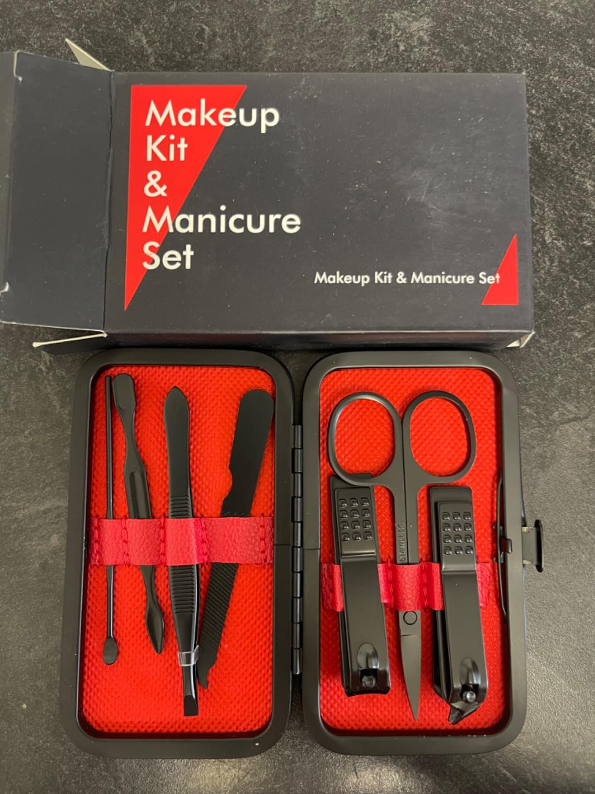 Manicure Set 7 In 1 Stainless Steel Nail Kit Valentines Day Manicure Kit Gifts for Men Easter Basket Stuffers Nail Clippers for Men Gift Under 5 Dollars Nails Tools with Travel Case Mens customer photo 1