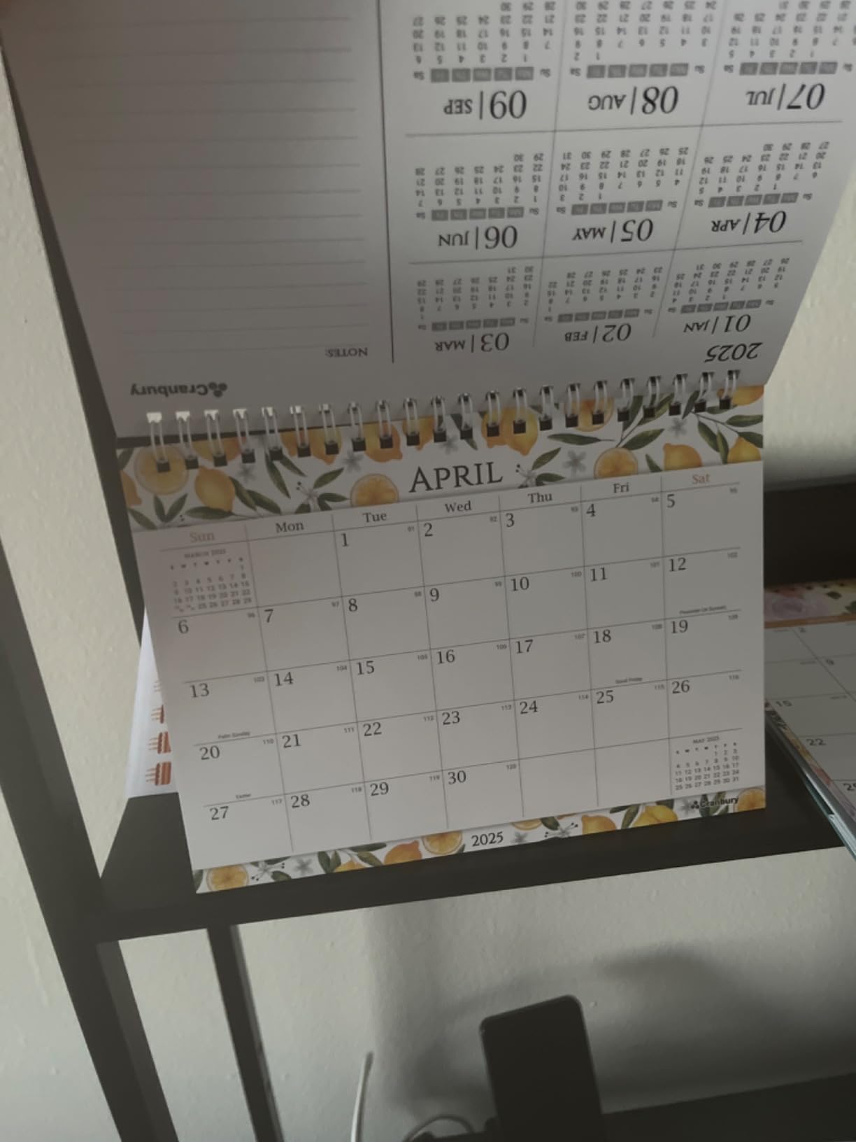CRANBURY Small Desk Calendar 2026 Standing Flip, 8x6 Small Calendar, Free Stickers, Floral Design, Thick Paper, Perfect Size for Desktop, 2026 Durable Desk Planner customer photo 2