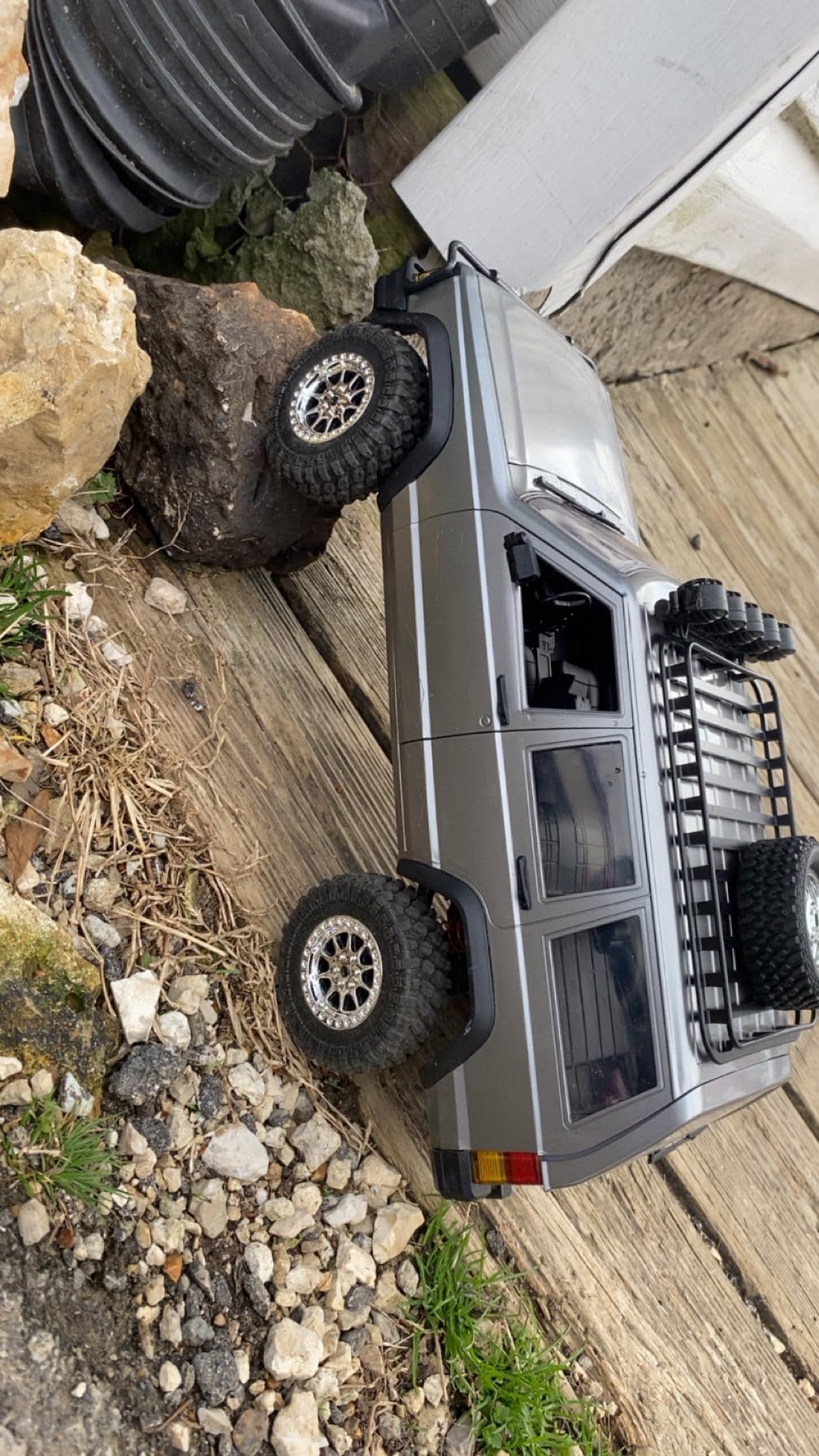 Goolsky RC Rock Crawler, 1:12 Scale Remote Control Car, 4WD Off Road RC Truck, 2.4Ghz All Terrains Climbing Vehicle, RC Car with LED Lights for Adults, Include 2 Batteries (Silver) customer photo 2