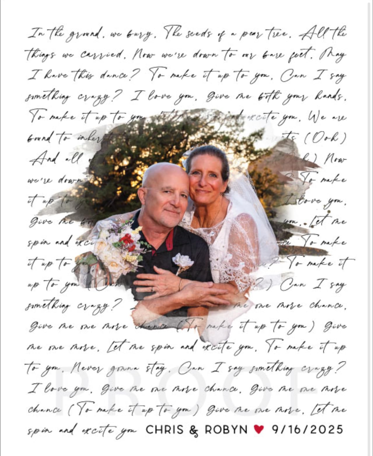 Personalized Song Lyrics Wall Art with Photo - Custom Wedding Song or First Dance Lyrics Print - Romantic Gift for Couples Anniversary or Wedding - Canvas and Framed Options customer photo 1