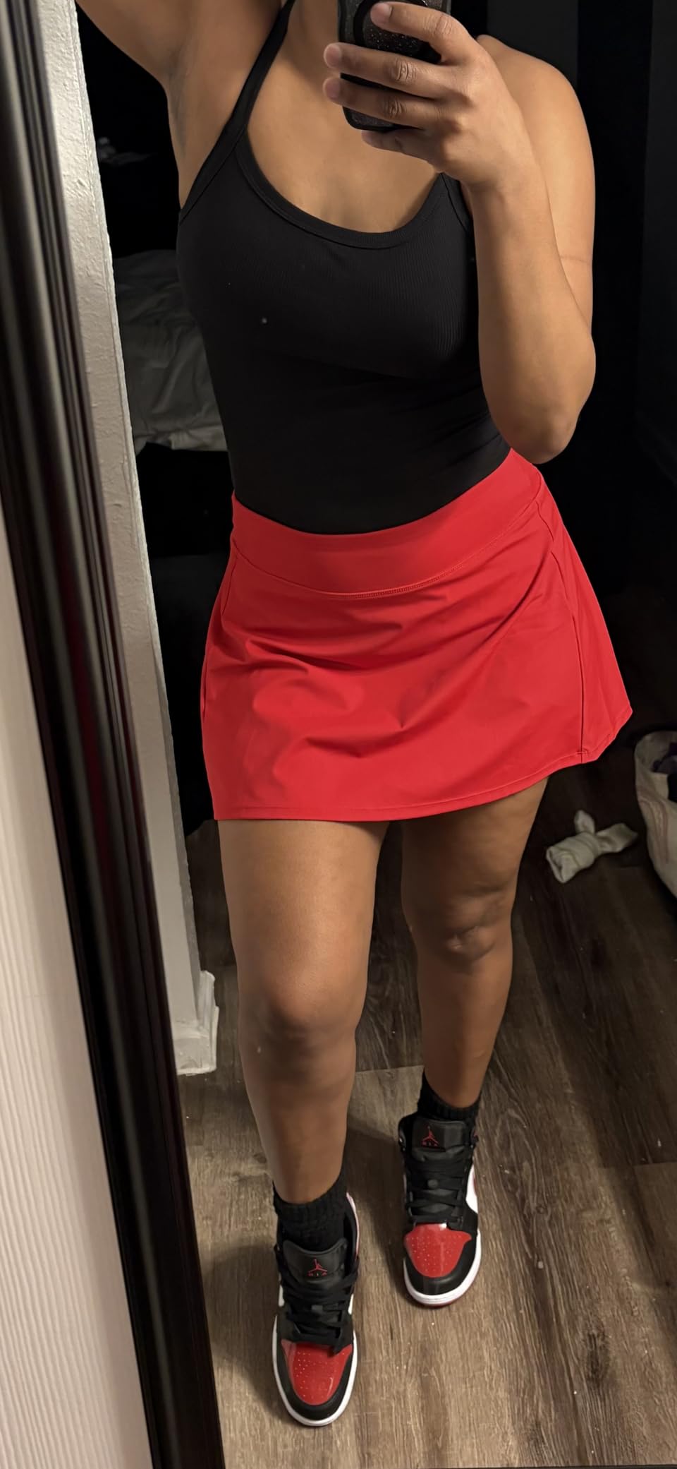 Women's Tennis Golf Skirts High Waisted with Pockets Inner Shorts for Athletic Skorts Sports Running Pickleball customer photo 2