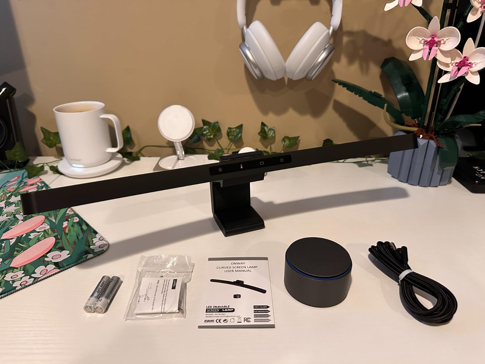 ONWAY Curved Monitor Light Bar with Wireless Remote,Monitor Light Bar with Auto-Dimming and Camera Base,Applicable to All Screens. No Screen Glare,for (Basic) customer photo 2