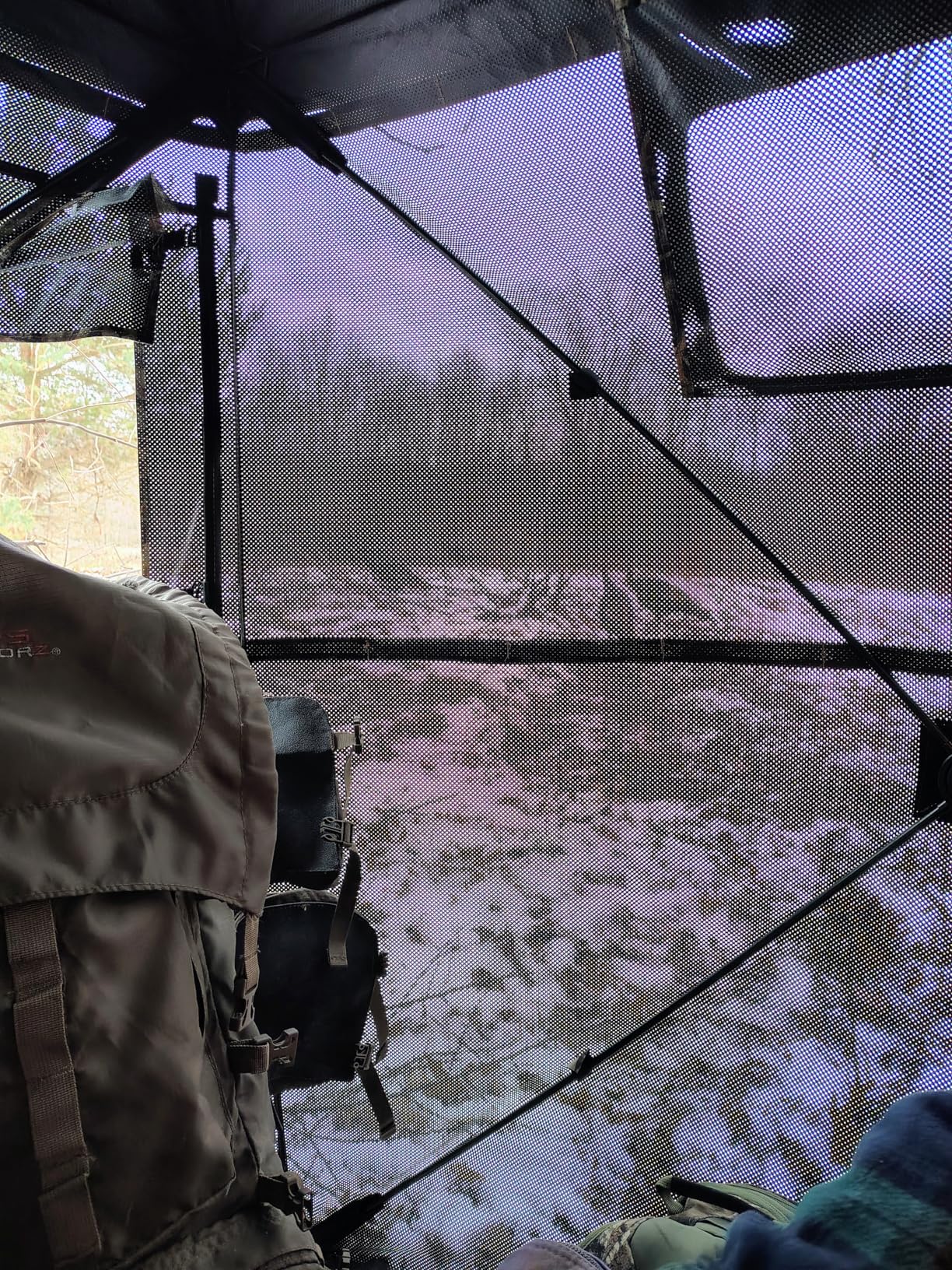 Hunting Blind 270/360 Degree See Through Ground Blind with Carrying Bag, 2/3/4 Person Pop Up Camouflage Tent Portable Concealed Shelter customer photo 2