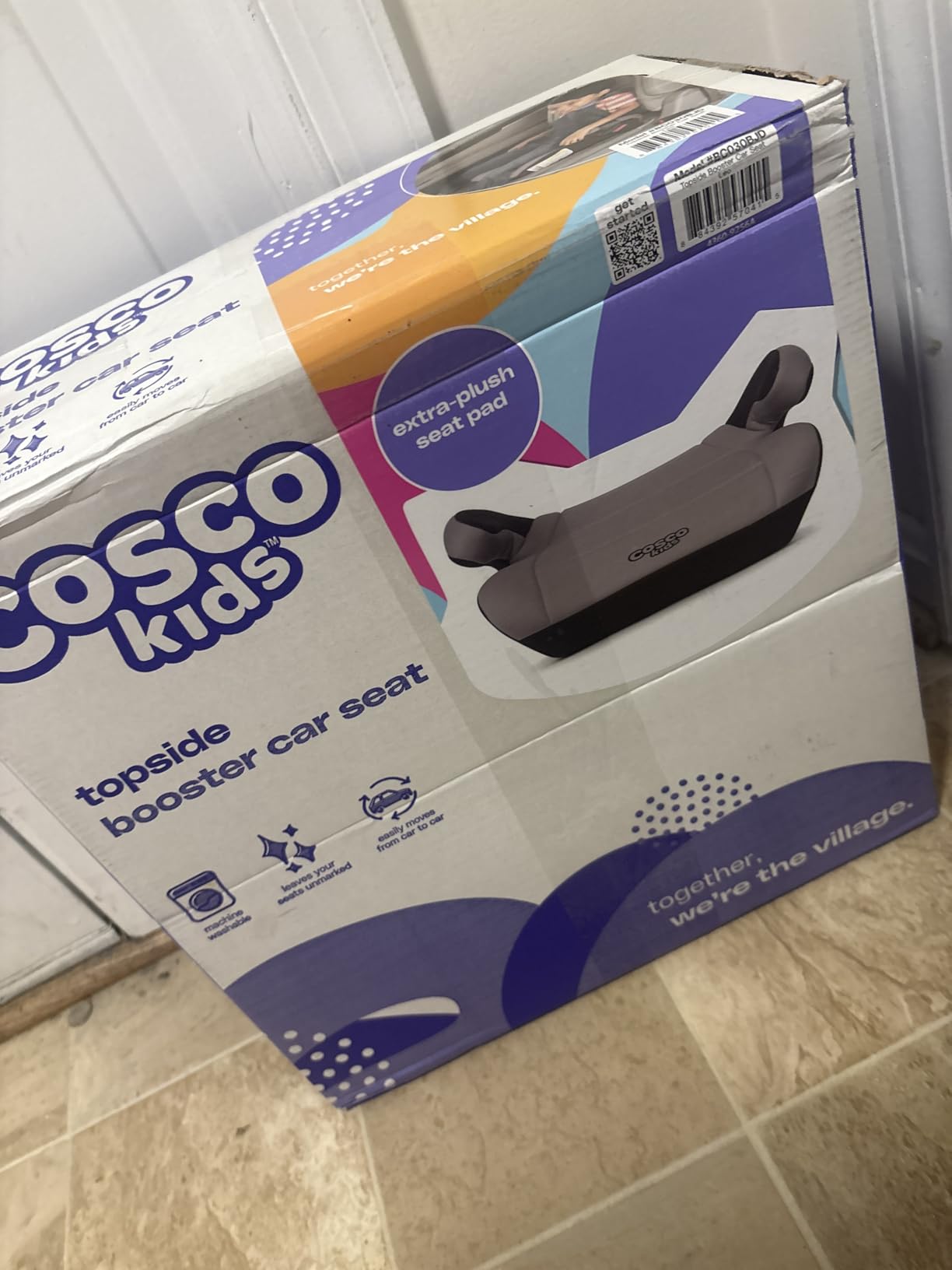 Cosco Topside Backless Booster Car Seat, Lightweight Booster Seats for Cars 40-100 lbs, Backless Booster Seat for Car, Organic Waves customer photo 1