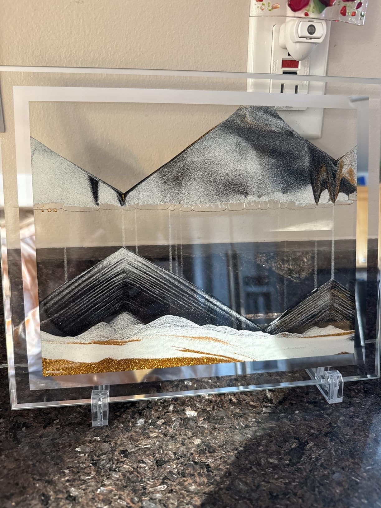LCDOCLAK Moving Sand Art Picture (12 * 10 in), 3D Hourglass Deep Sea Sandscape, 3D Desktop Art for Home Office Decoration customer photo 1