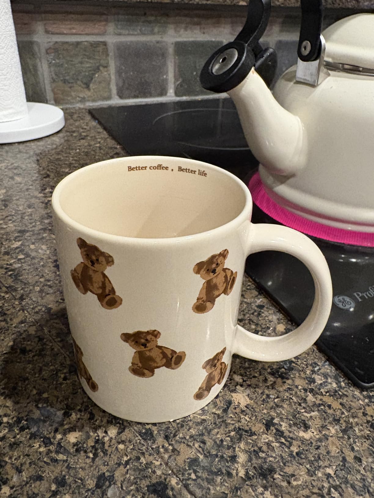 Cute Vintage Cartoon Bear Mugs Ceramic Coffee Mug Water Cup 350ml/12oz Funny Novelty Gift for Women Girls customer photo 1