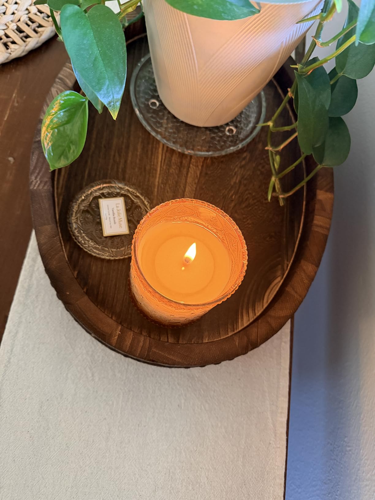 LA JOLIE MUSE Santal Rose Scented Candle - Saffron, Rose & Leather | 6 oz Natural Soy Wax | 40 Hours Clean Burn | Self Care Gifts for Women | Elegant Home Decor customer photo 1