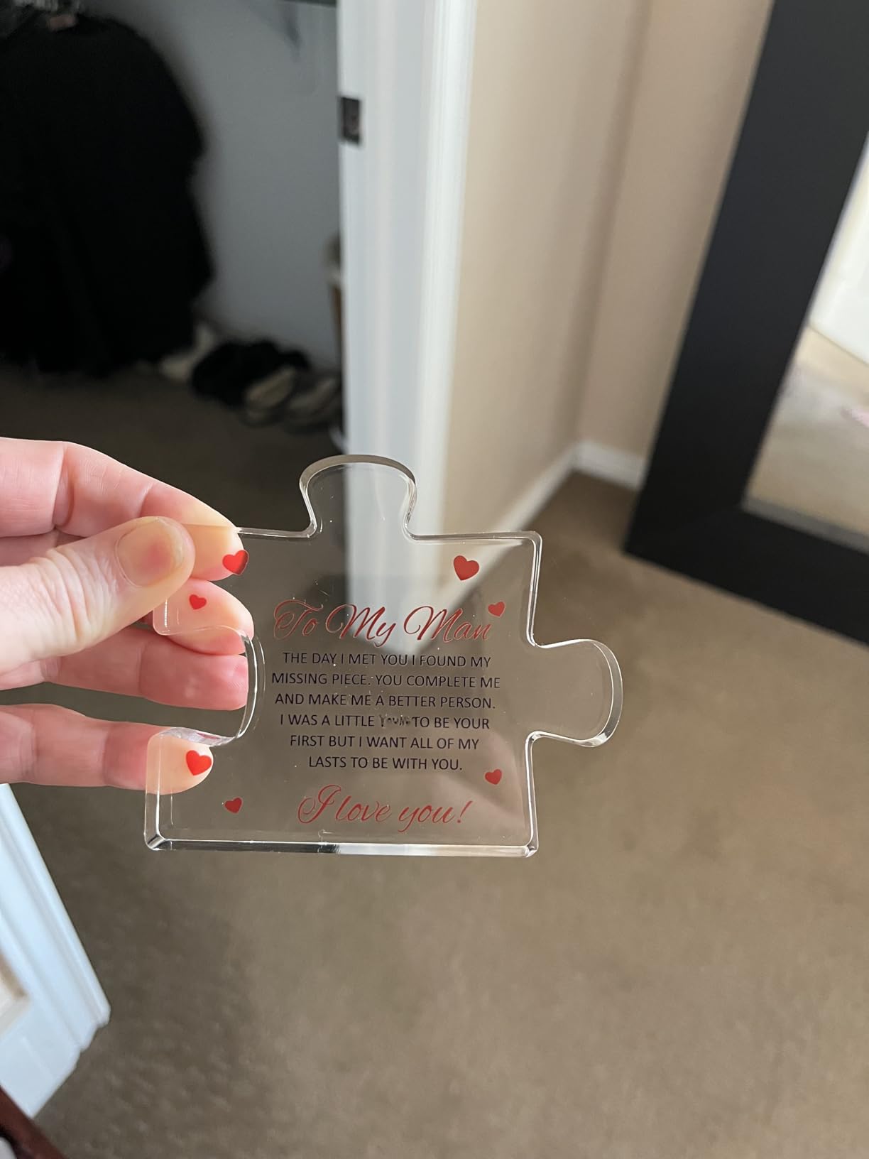 Fathers Day Dad Birthday Gift - Engraved Acrylic Block Puzzle Gifts for Dad 3.35 x 2.76 inch - Cool Father's Day Presents from Daughter, Son, Mom - Heartwarming Men Birthday Gift, Ideas customer photo 1