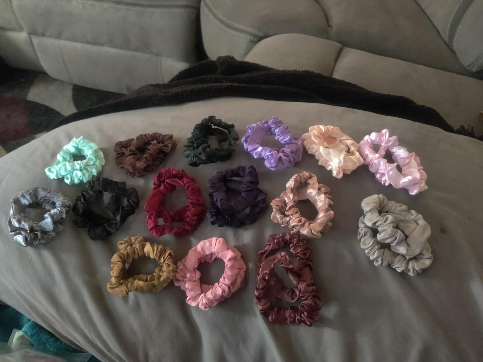 30Pcs Small Silk Satin Hair Scrunchies, Hair Ties for Women Girls Hair Accessories Gift (Multicolor A) customer photo 1