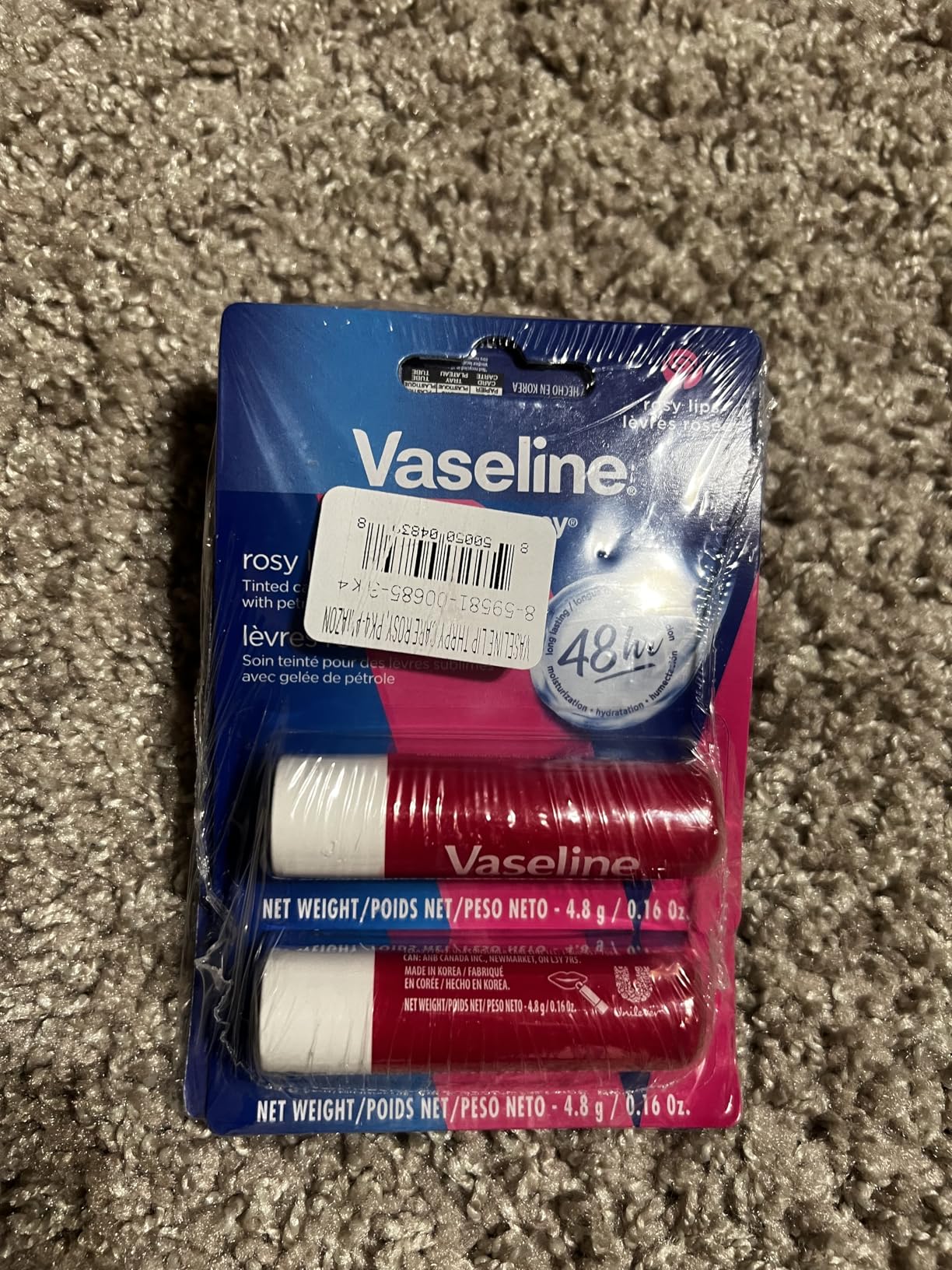 Vaseline Lip Therapy Care Rosy, Fast-Acting Nourishment, Ideal for Chapped, Dry, Cracked, or Damaged Lips, Lip Balm, 4-Pack, 0.16 Oz Each customer photo 2