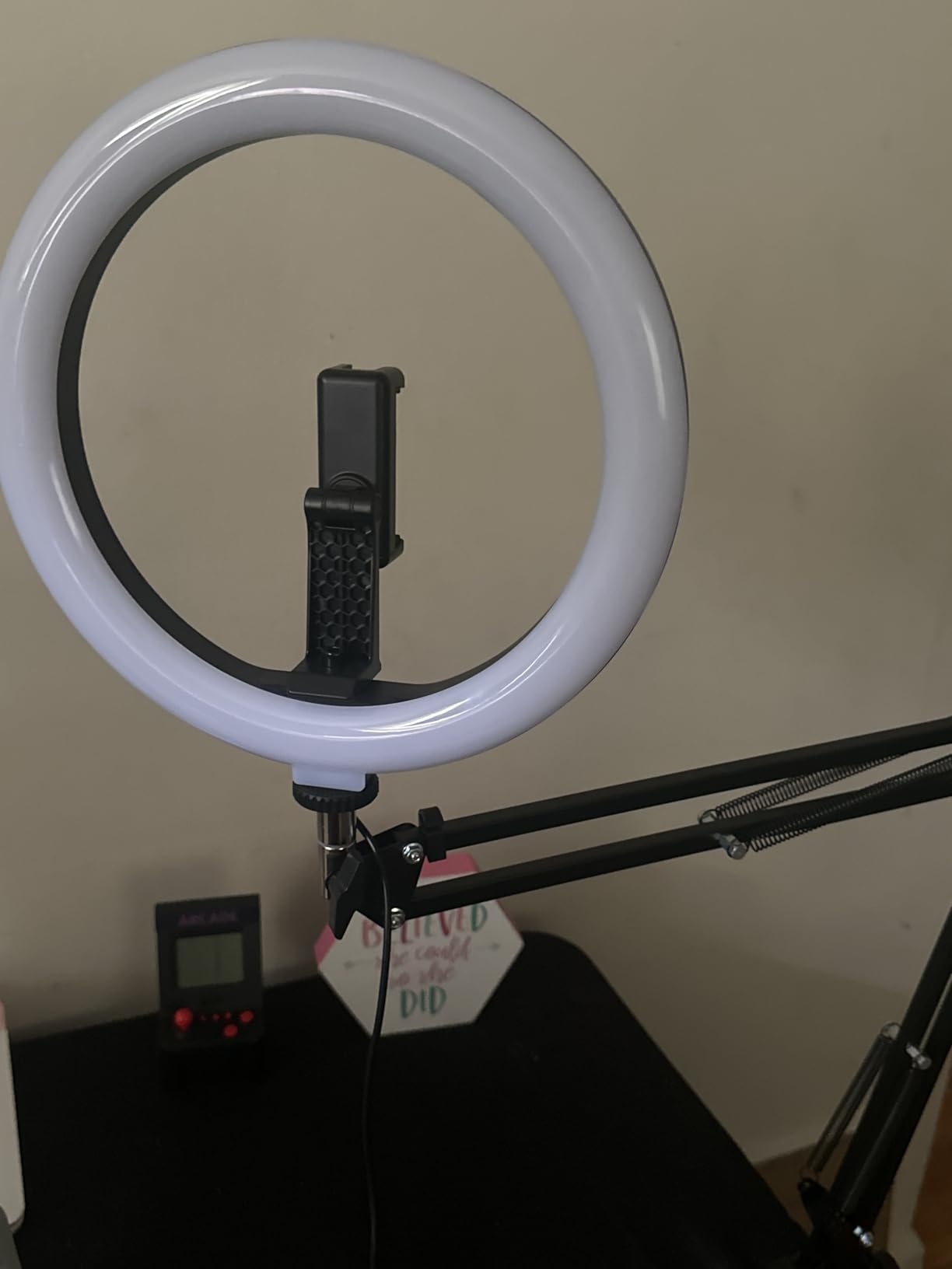 Overhead Phone Mount with Ring Light Phone Holder, 10