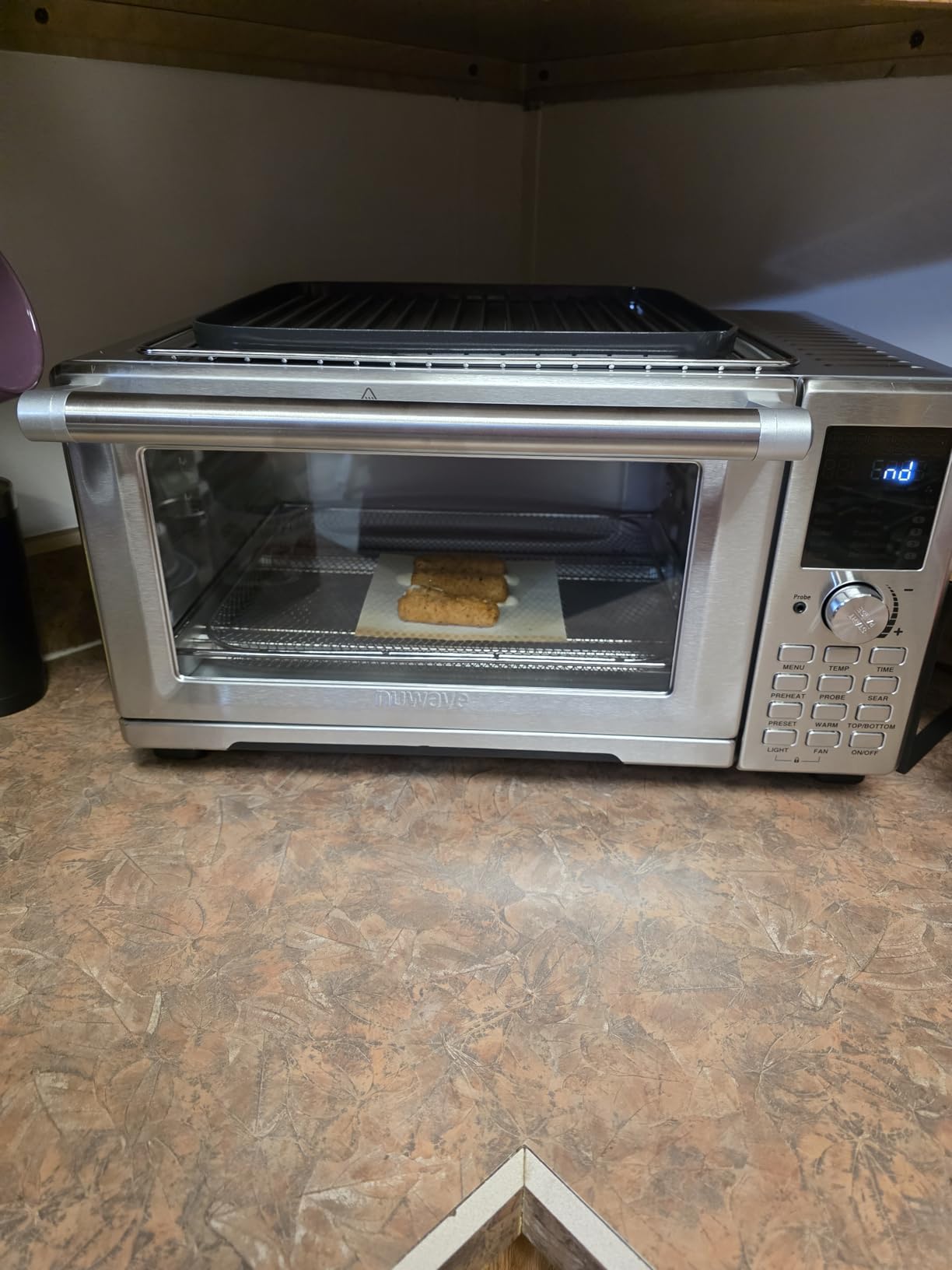 Nuwave Bravo Air Fryer Toaster Smart Oven, 10-in-1 Countertop Convection, 1800 Watts, 21-Qt Capacity, 50-450°F Temp Controls, Top and Bottom Heater Adjustments 0%-100%, PFAS Free, Stainless Steel customer photo 1