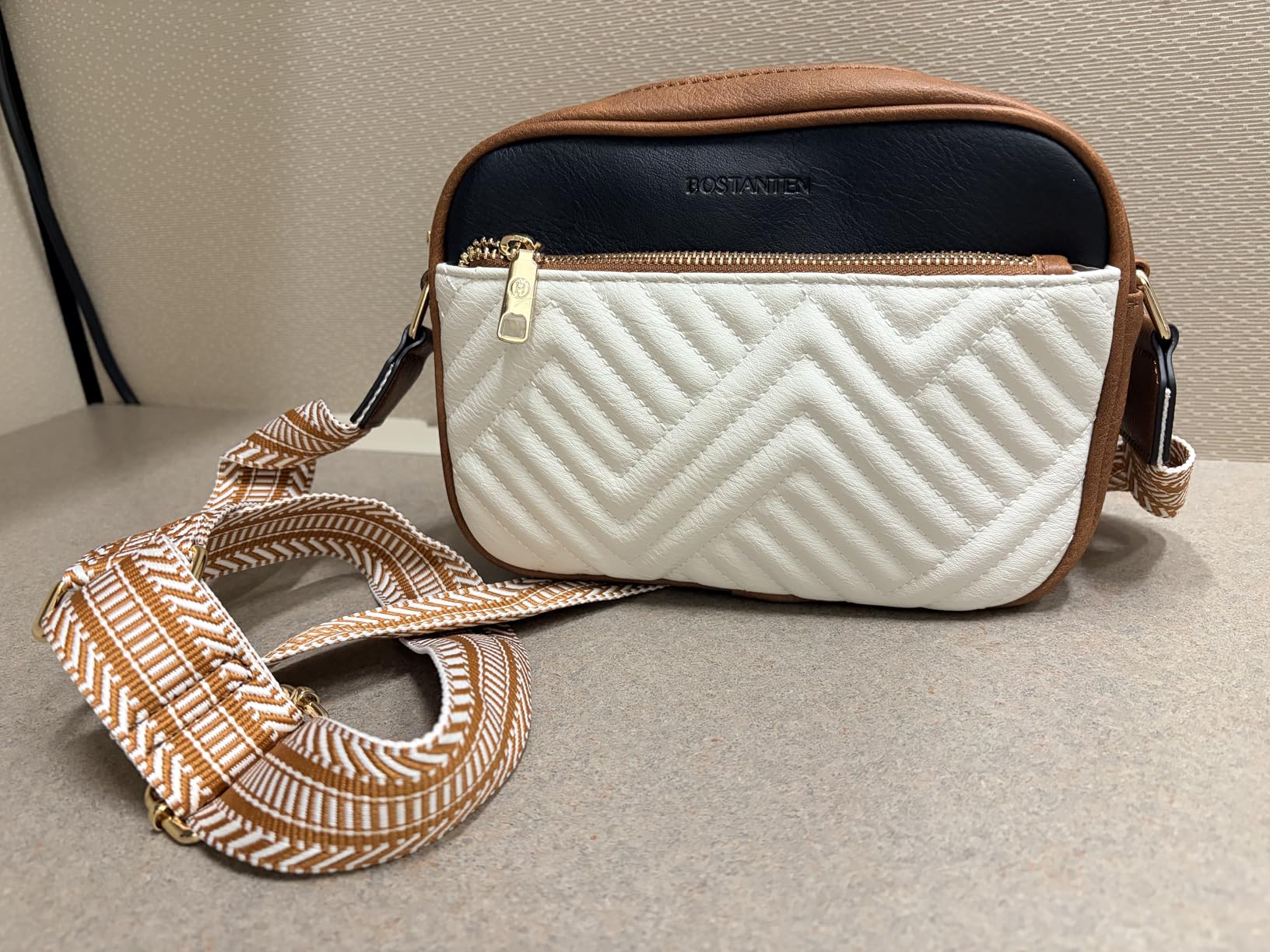 Quilted Crossbody Bags for Women Vegan Leather Purses Small Shoulder Handbags with Wide Strap customer photo 1