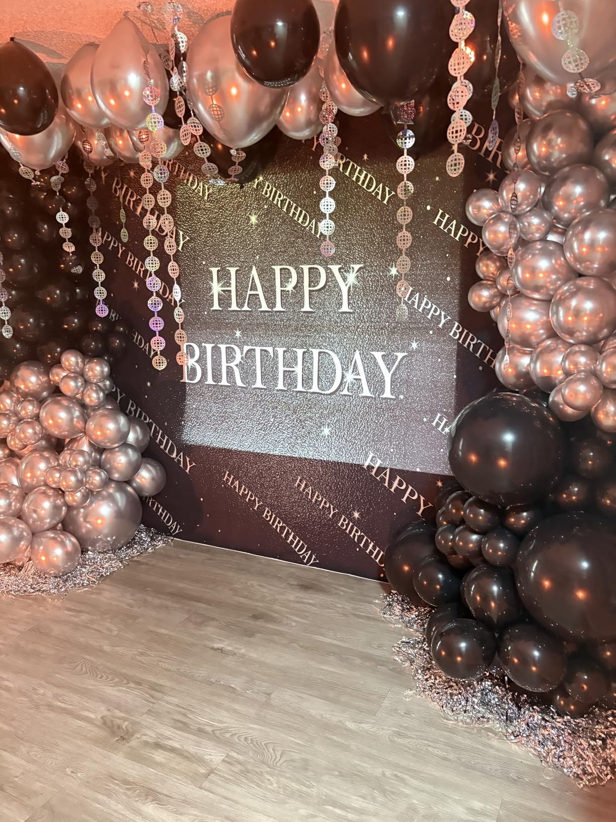 Disco Party Decorations, 2 Pack Disco Ball Photo Booth Props, 3.3x6.6 ft Silver Foil Fringe Curtains Photo Backdrop for Birthday 70s 80s, Decades, Taylor, New Years Eve Party Decor customer photo 2