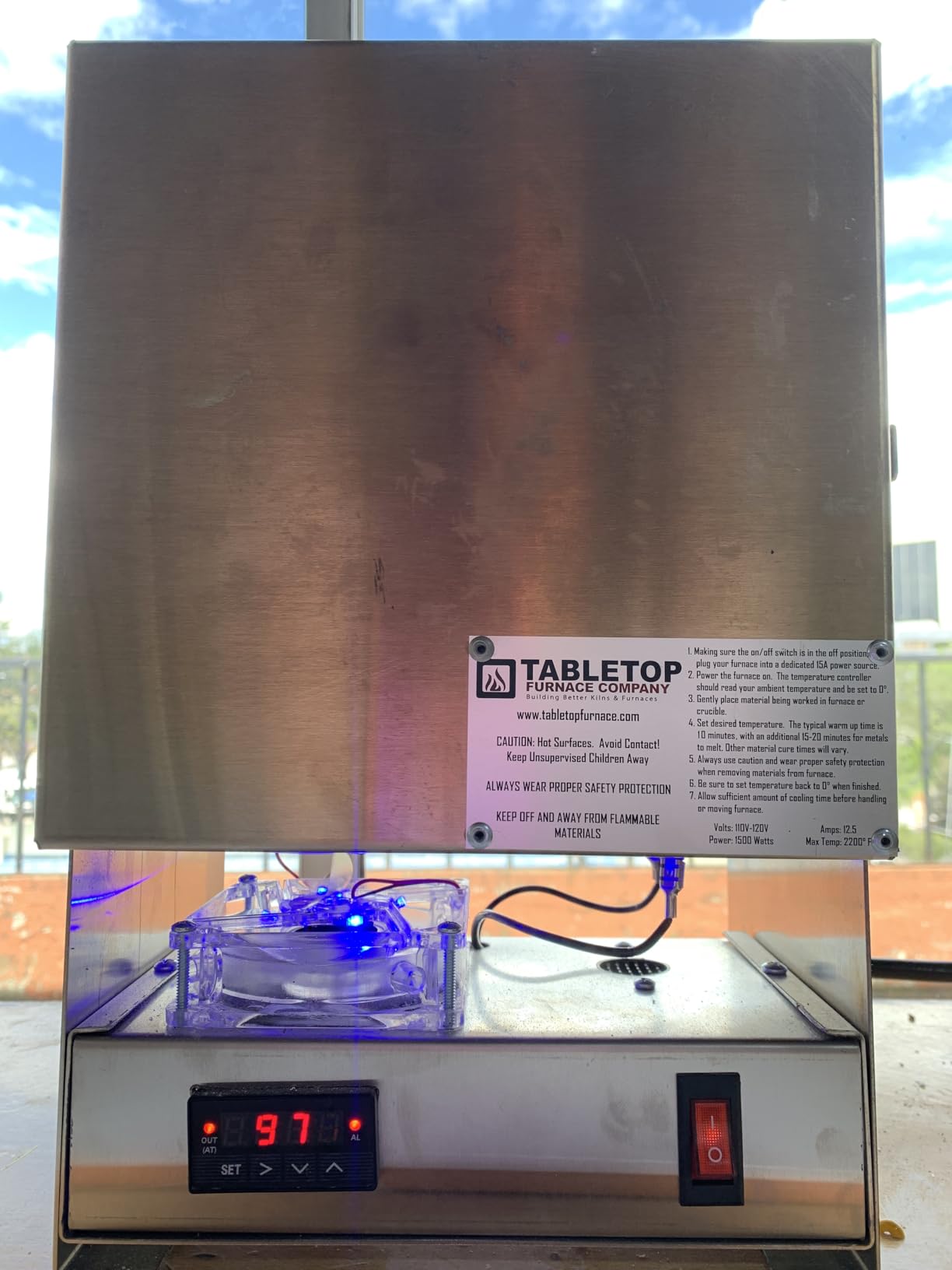 Tabletop USA Hi-Temp Electric Burnout Oven Kiln Standard Controller 2200 Degree Furnace Jewelry Making Dental Casting Wax 3D Resin PLA Burnout Made in USA Vent Hole customer photo 1