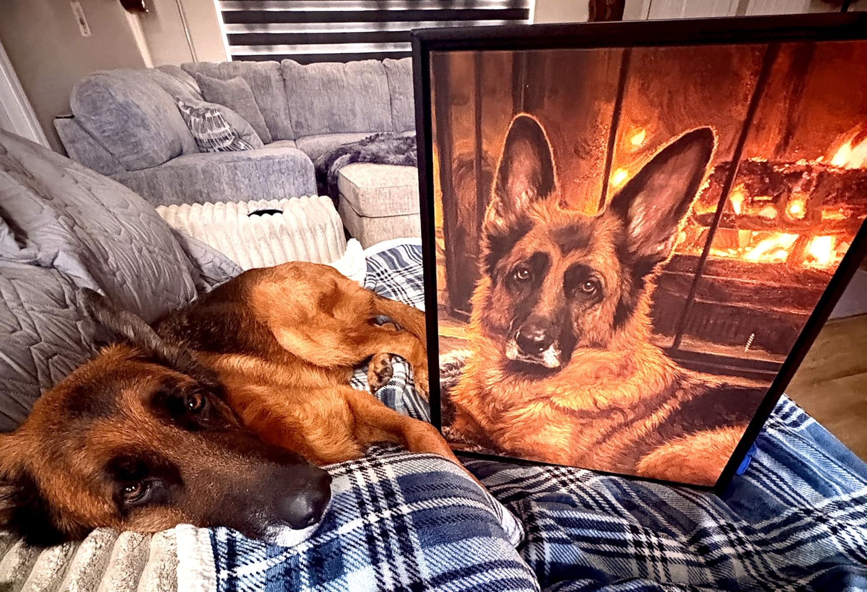 Custom Canvas Prints with Your Photos Framed Canvas Customized Wall Art Personalized Canvas Pictures for Pet/Family Gifts for Mom/Men/Women 8 x 10 customer photo 2