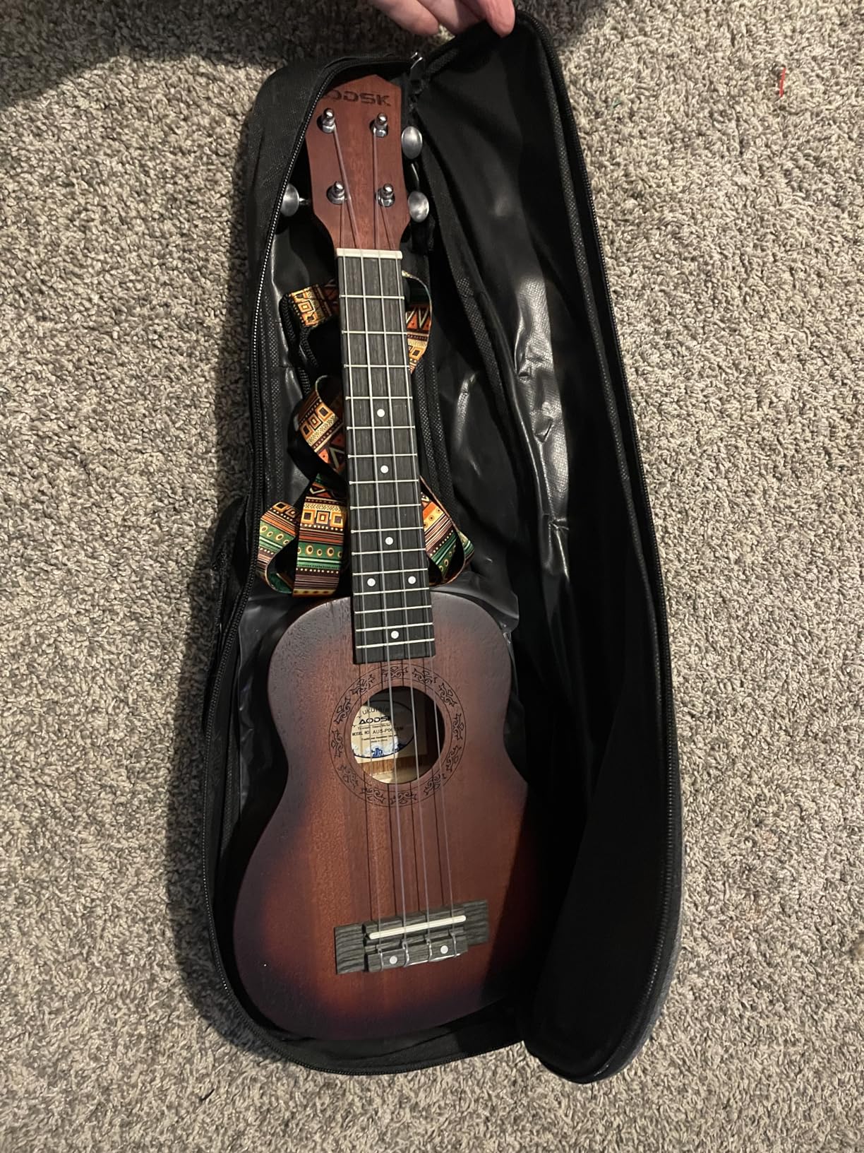 AODSK Concert Ukulele for Beginner 23 Inch Ukelele Kit with Gig Bag Strap Tuner Nylon String 4 Picks Cloth Online Lesson Holiday Gift customer photo 1