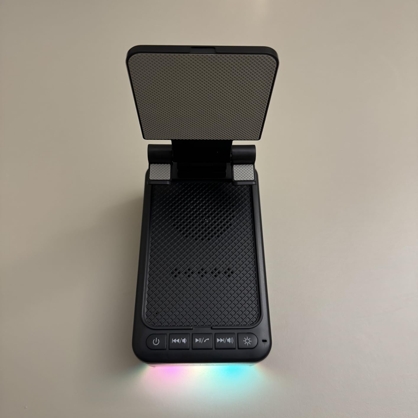 Cell Phone Stand with Bluetooth Speaker & LED Color Changing Light, Unique Gifts for Men Women Dad Husband customer photo 2