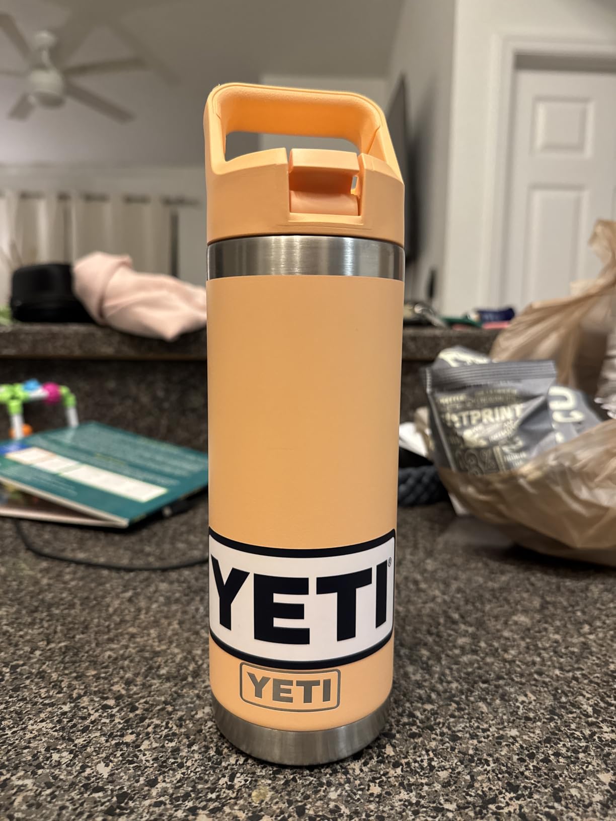 Yeti Rambler 18 oz Bottle, Vacuum Insulated, Stainless Steel with Straw Cap, Navy customer photo 1