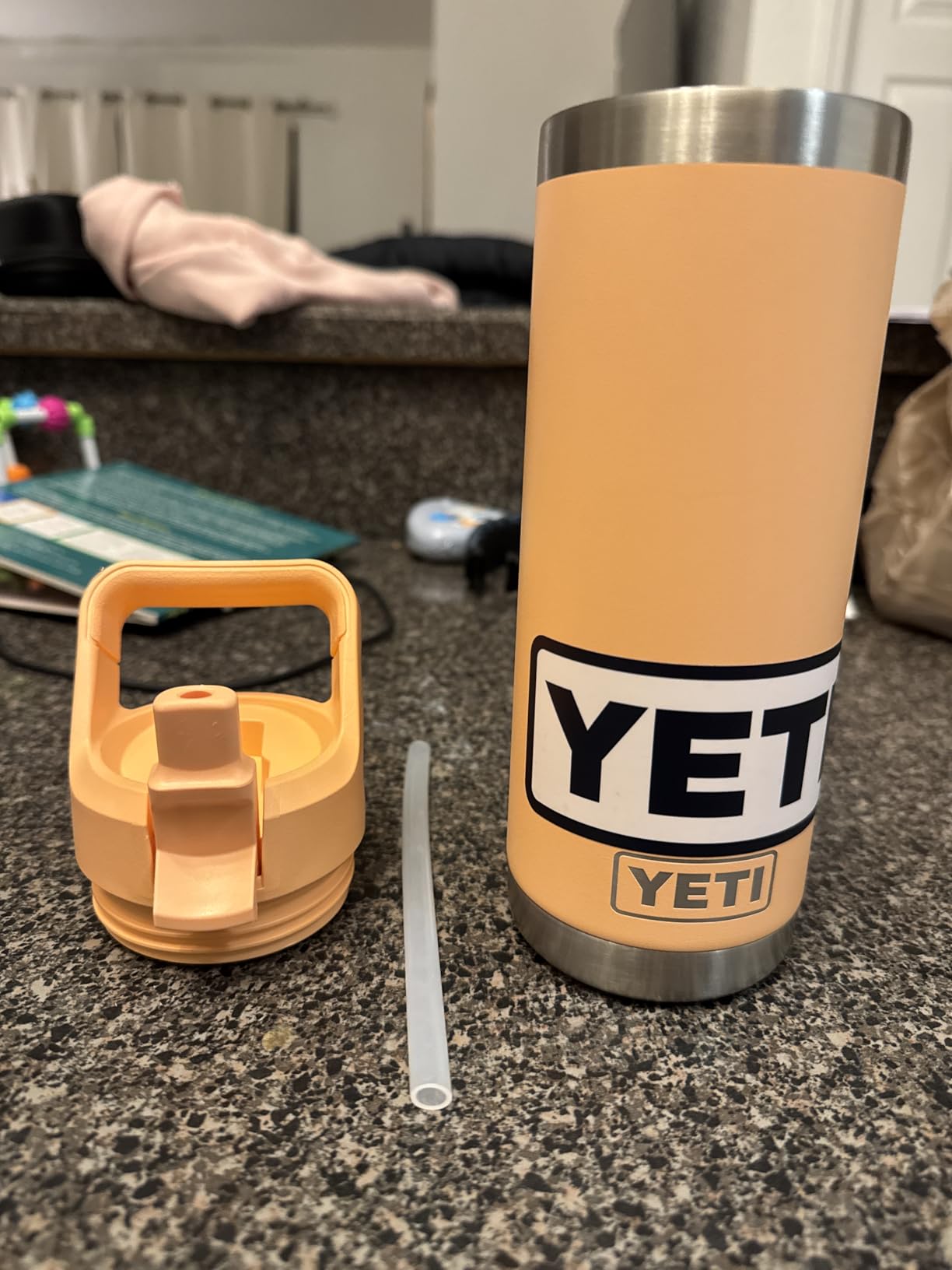 Yeti Rambler 18 oz Bottle, Vacuum Insulated, Stainless Steel with Straw Cap, Navy customer photo 2