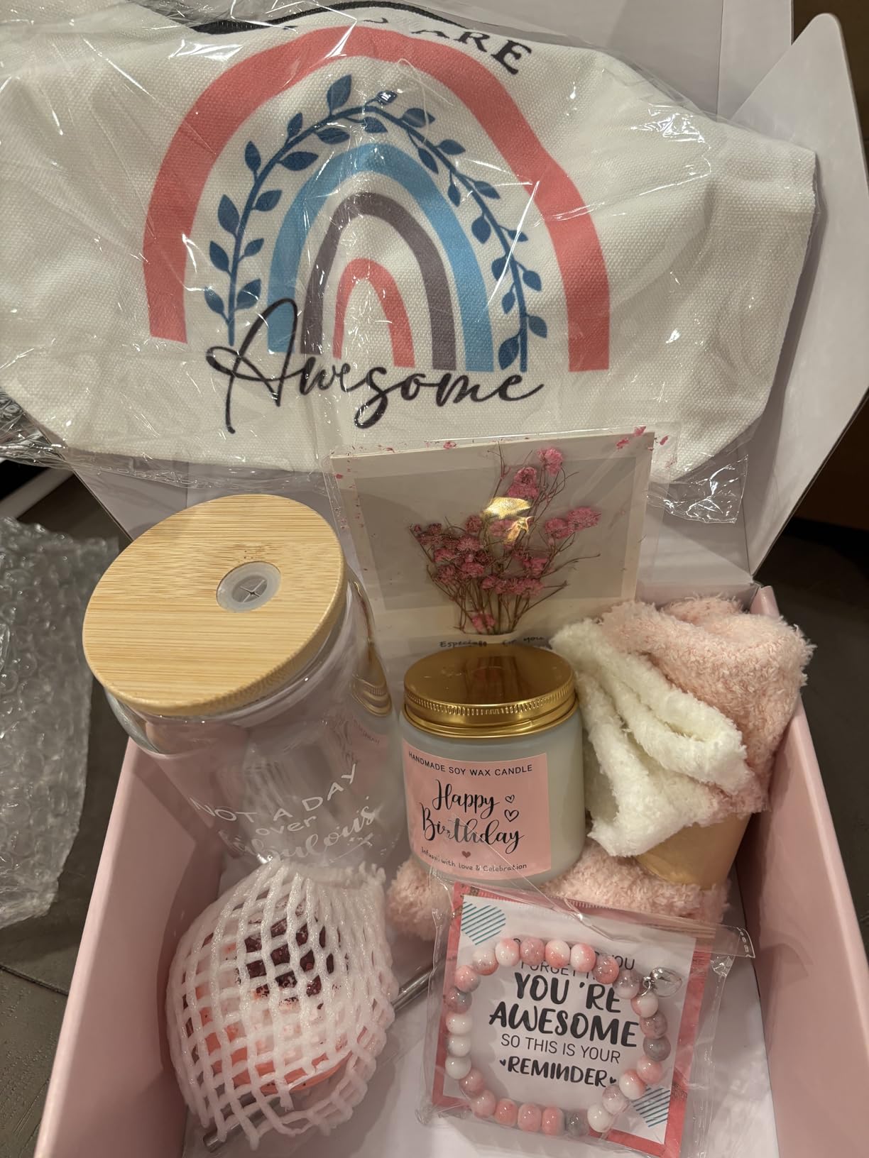 Birthday Gifts for Women Happy Birthday Gift Baskets for Women Unique Not A Day Over Fabulous Mug Gift ideas Pink Gifts Box Set Presents for Her Friends Mom Sister Wife Coworkers Daughter Aunt Mom customer photo 1