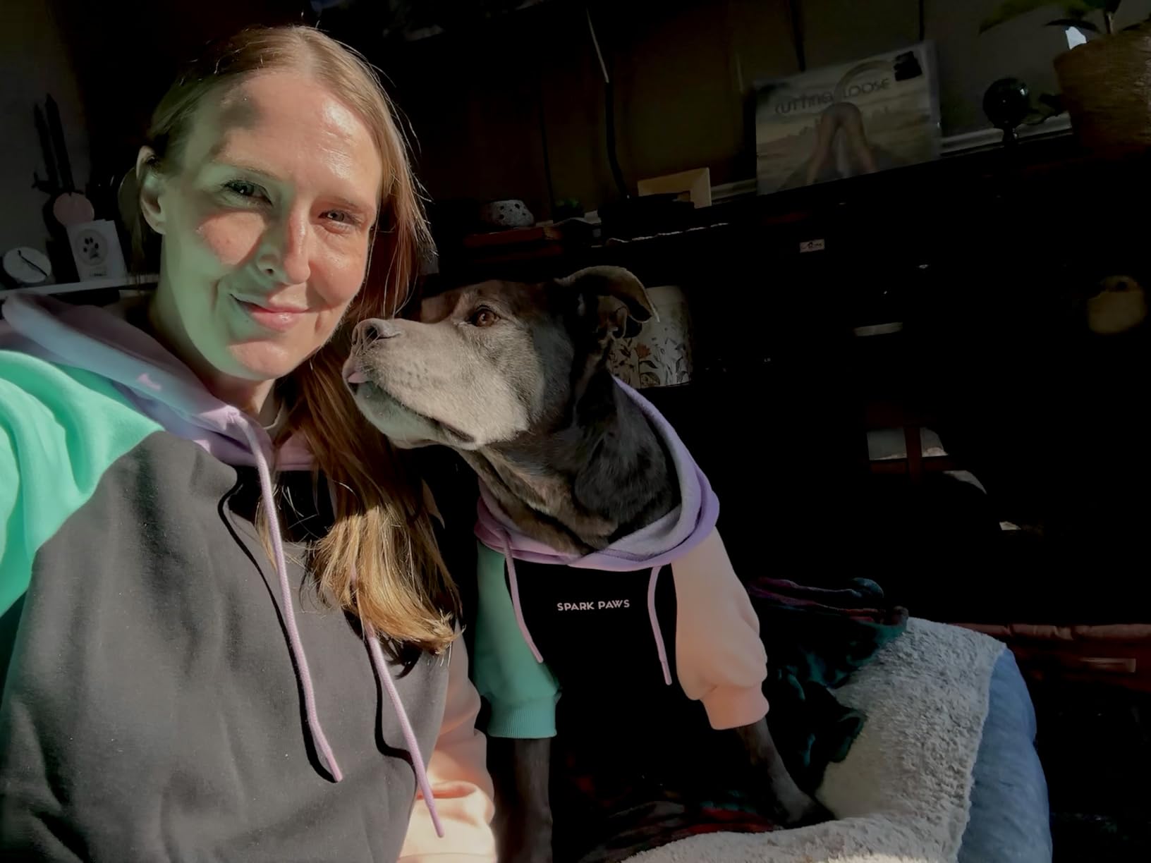 Spark Paws Human Hoodie - Premium Quality, Buttery Soft, Superior Comfort and Fit, Calming Fleece Interior, Suitable for All Styles - Cyber Color Block - S customer photo 1