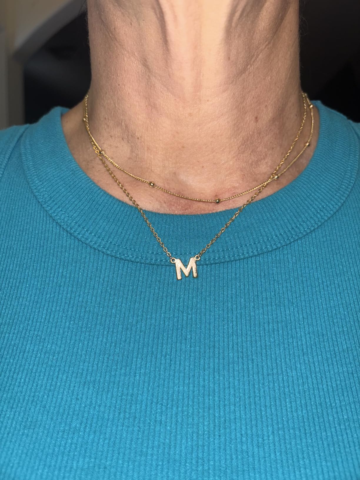 Initial Necklaces for Women 14K Gold Silver Plated Letter Jewelry Non Tarnish Layered Dainty Cute A-Z Pendant Choker Necklace Waterproof Trendy Name Necklace Personalized Jewelry Gift for Women customer photo 1