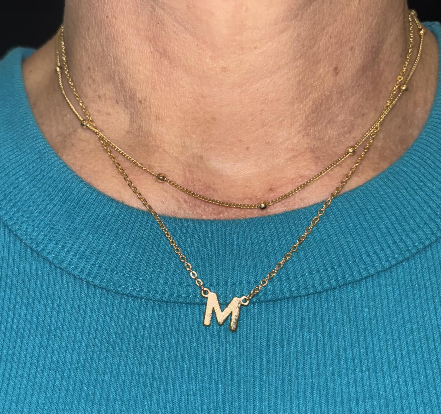 Initial Necklaces for Women 14K Gold Silver Plated Letter Jewelry Non Tarnish Layered Dainty Cute A-Z Pendant Choker Necklace Waterproof Trendy Name Necklace Personalized Jewelry Gift for Women customer photo 2