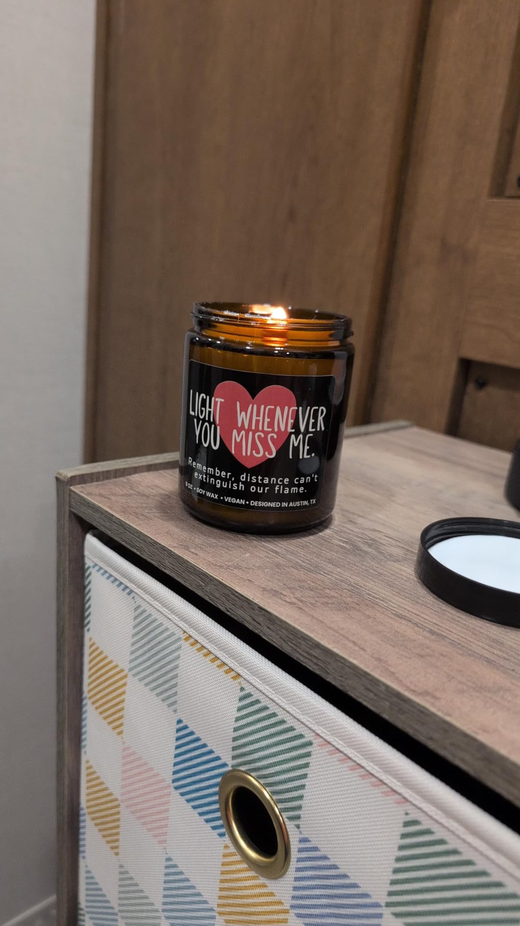 Long Distance Relationship Candle, Long Distance Relationship Gifts for Him, Thoughtful Gifts for Girlfriend or Boyfriend, Presents for Best Friend, Birthday, Christmas, Gift-Ready customer photo 1