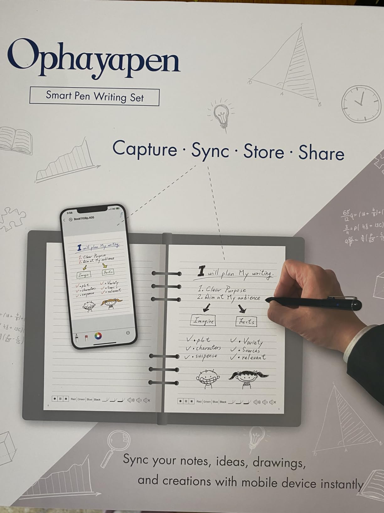 Smart Sync Pen for Note Taking with Notebook and Writing Board,Real-time Sync for Digitizing,Convert to Text,Storing,Sharing Paper Notes via APP on Smartphone/IPAD (Android and iOS) customer photo 1